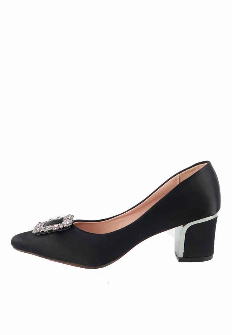  K9059 - Golden Chunky Heels Pump Shoes High Heels Stockings Tumblr