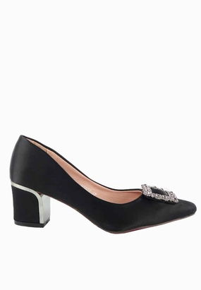  K9059 - Golden Chunky Heels Pump Shoes High Heels Treadmill