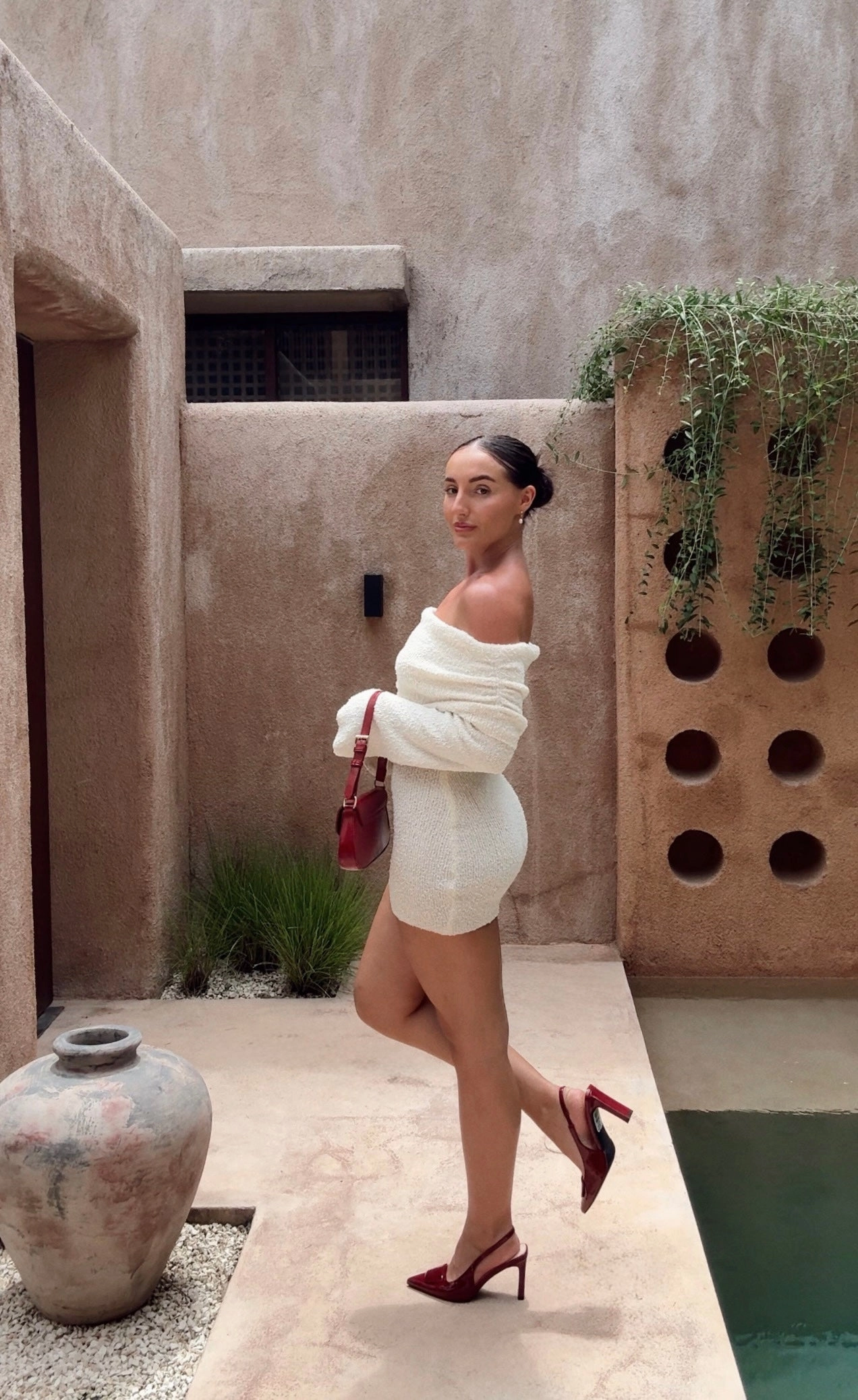 Konga Slingback Block Heels - Wine Patent High Heel Fetish