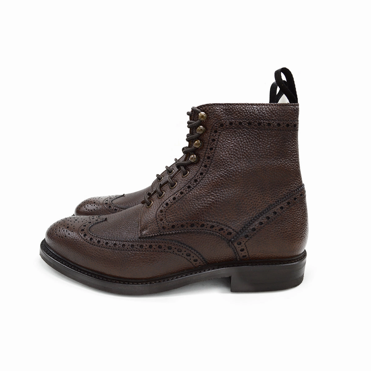 White Lace Up Shoes Berwick 1707 Brogue Boot (322) - Dark Brown