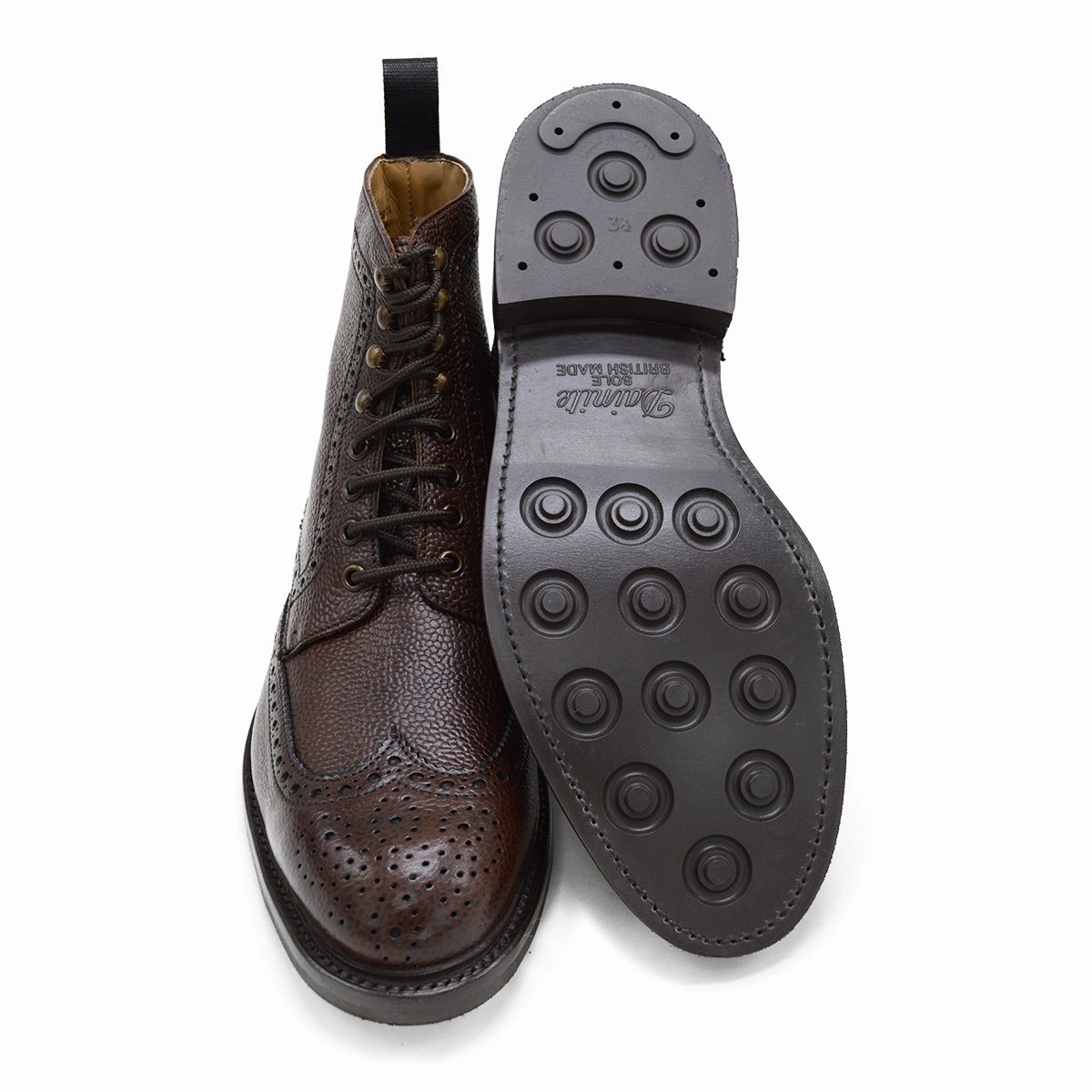 Designer Lace Up Shoes Berwick 1707 Brogue Boot (322) - Dark Brown