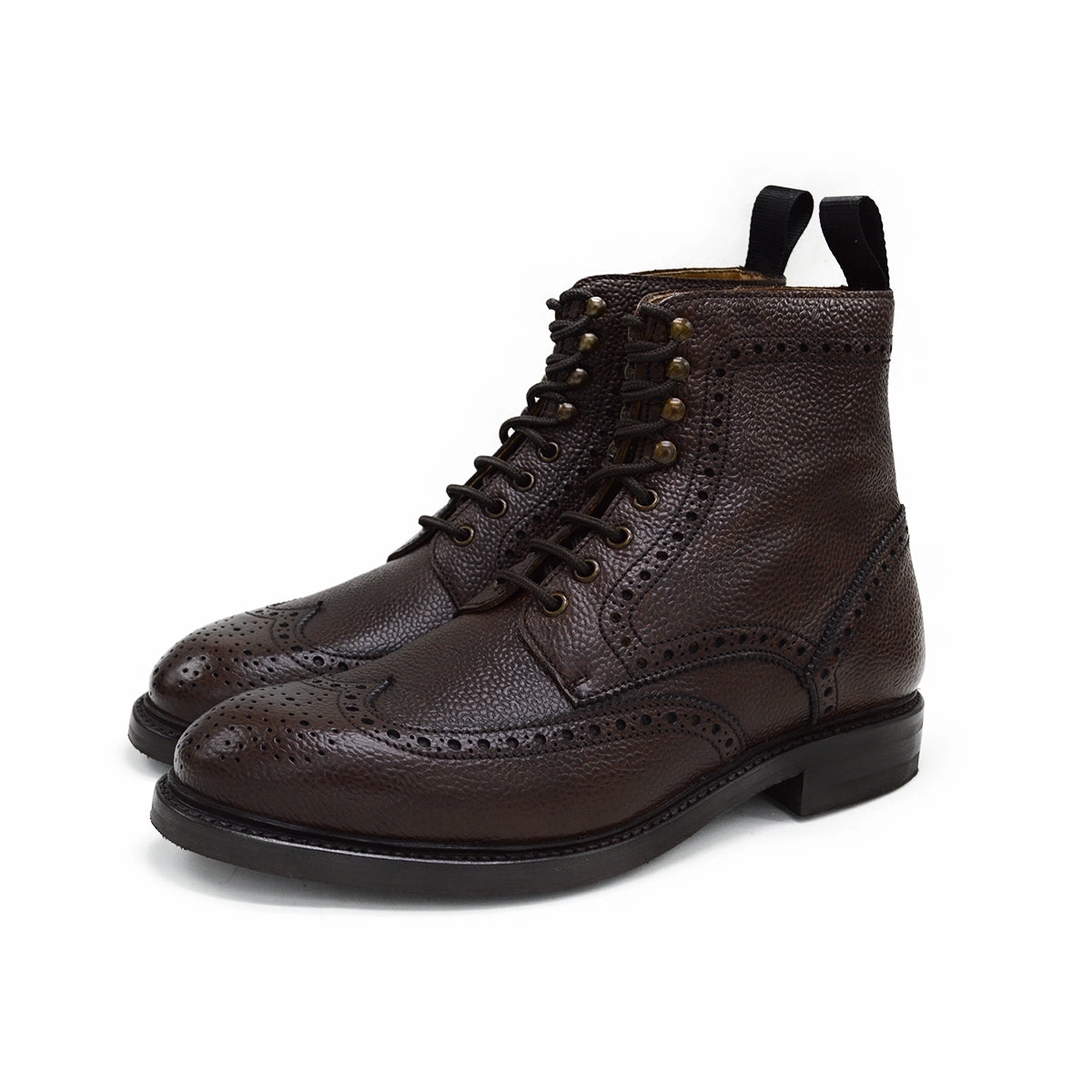 Lace Up Heeled Shoes Berwick 1707 Brogue Boot (322) - Dark Brown