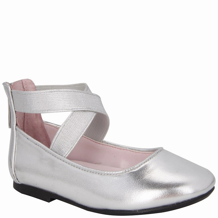 Big Girl Nina Marissa in Black/Silver Soft Comfortable Flat Shoes