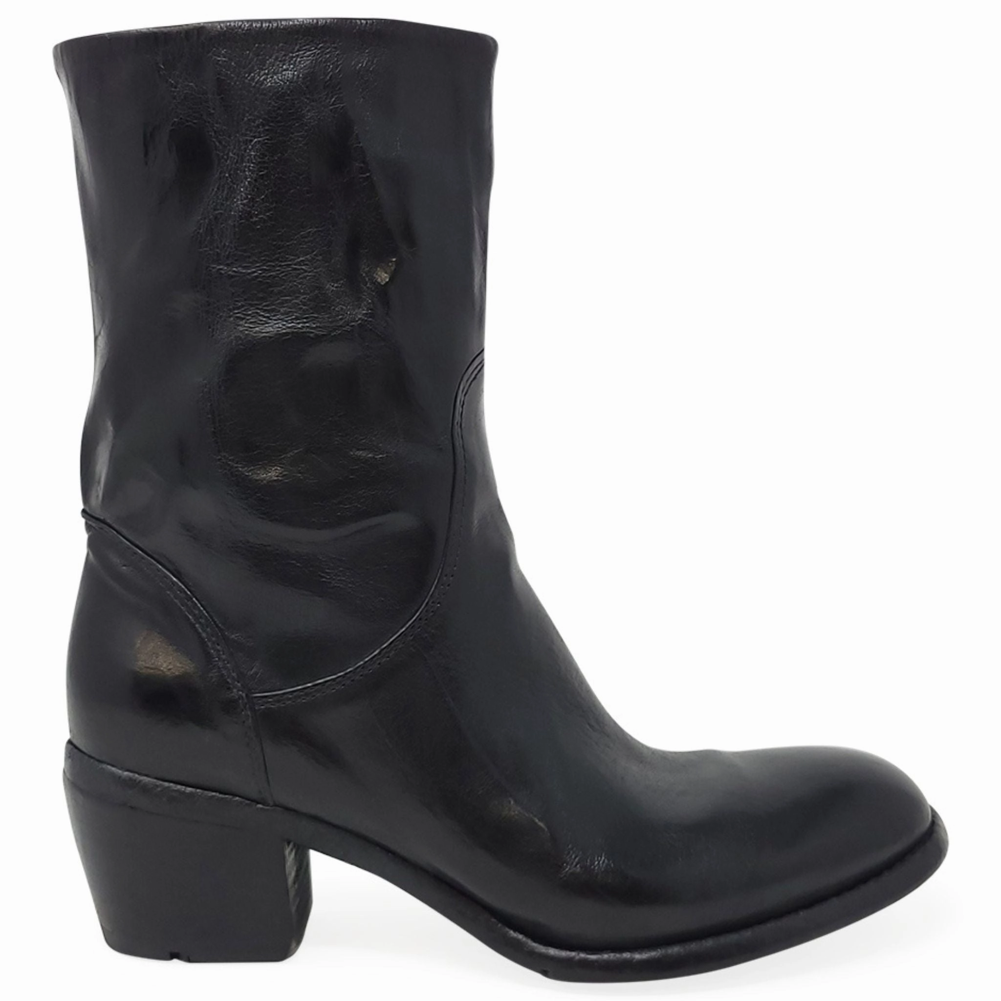 Black Leather Mid Calf Boot Boots Ecco