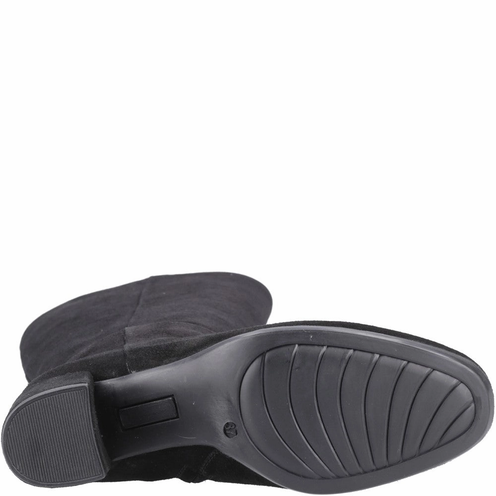 Knee High Boots Short Shaft Black Oprah Long Boots