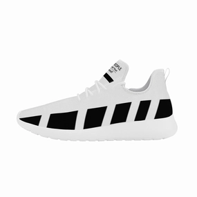 Arch Support Shoes Running Black People Mesh Knit Sneaker - White