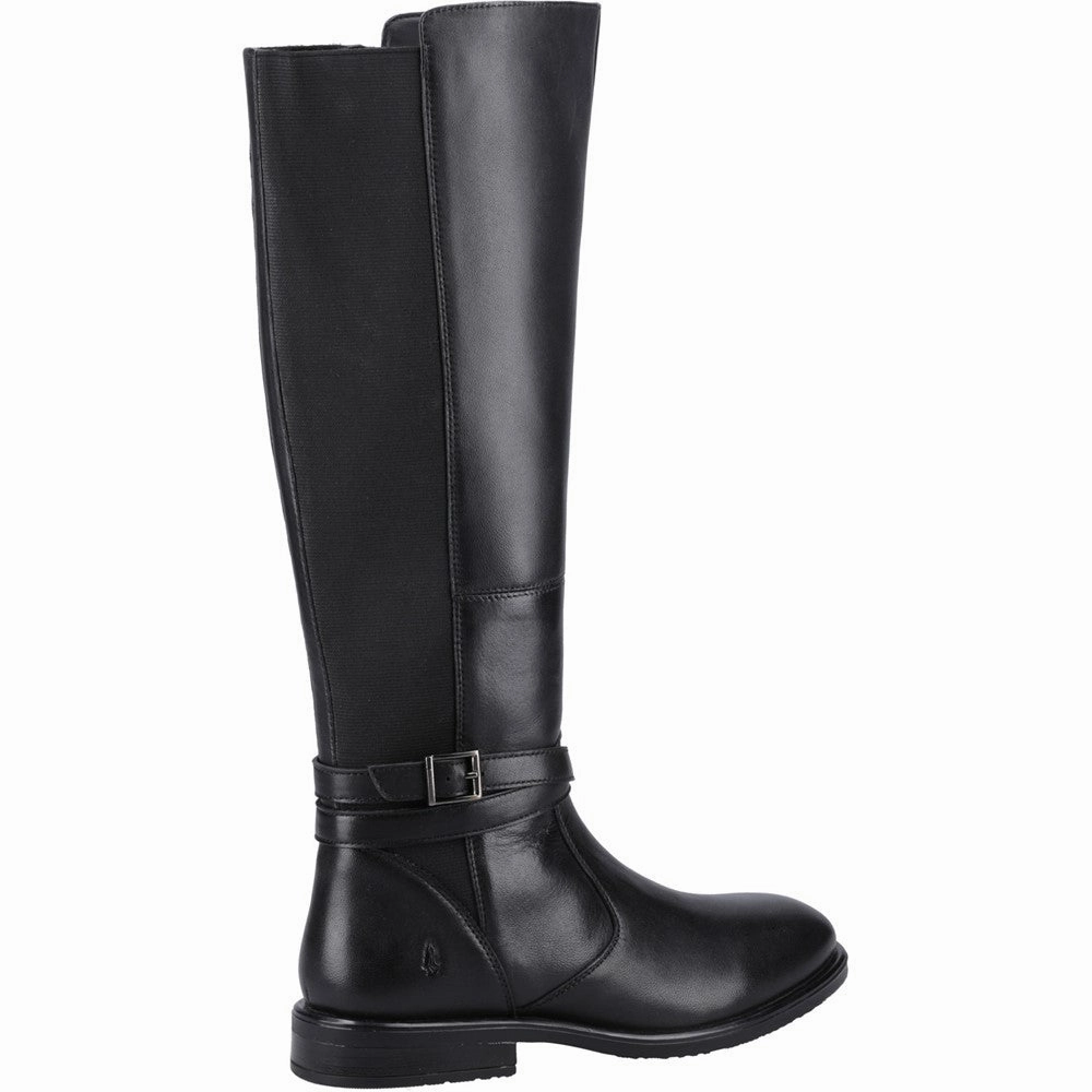 Black Victoria Long Boots Lug Sole Knee High Boots