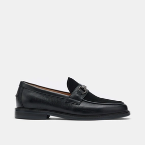 Boardwalk Black Pebble Leather Horse-Bit Loafers Thelma Loafers