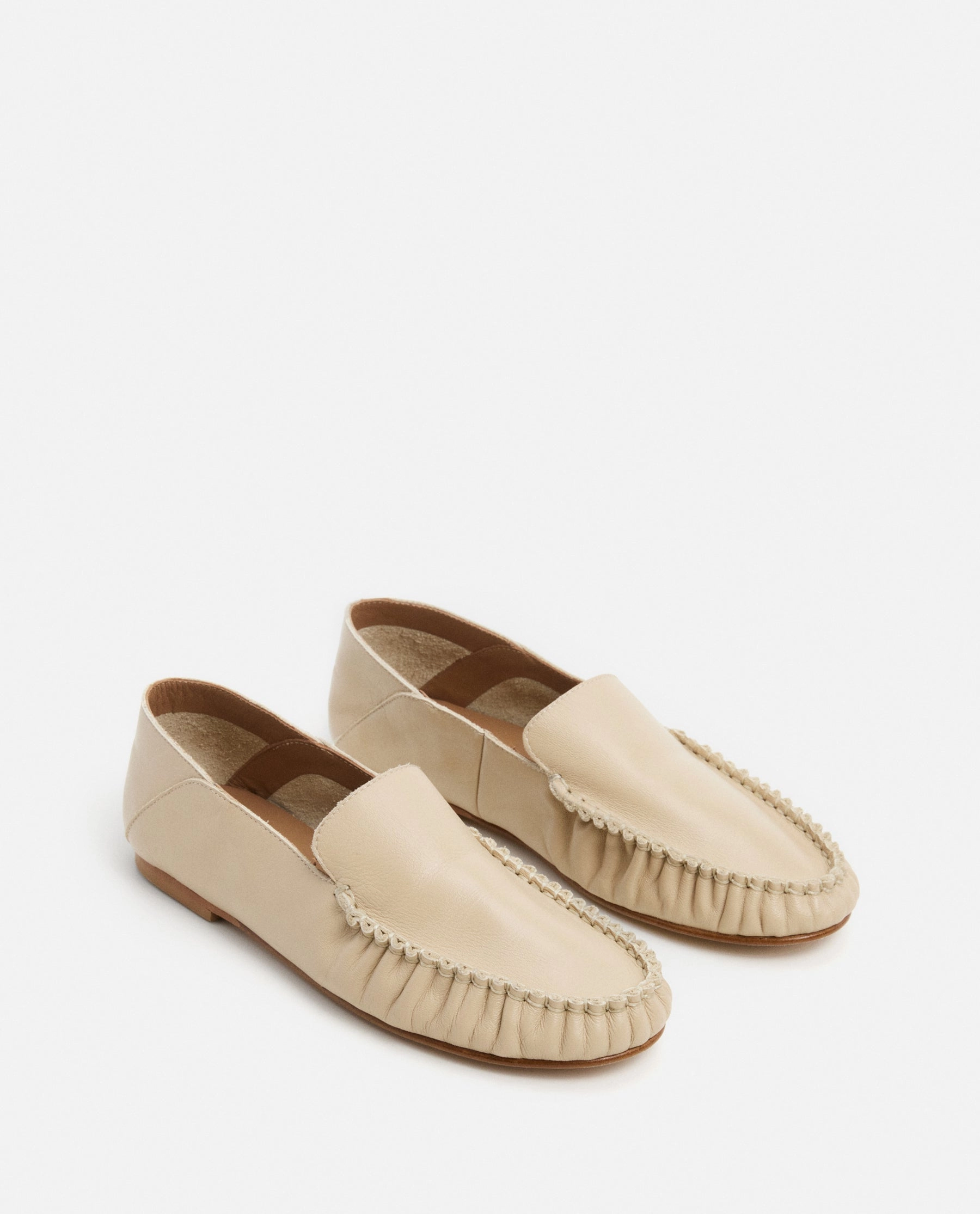 Bon Bon Leather Beige Gucci Loafers With Heel