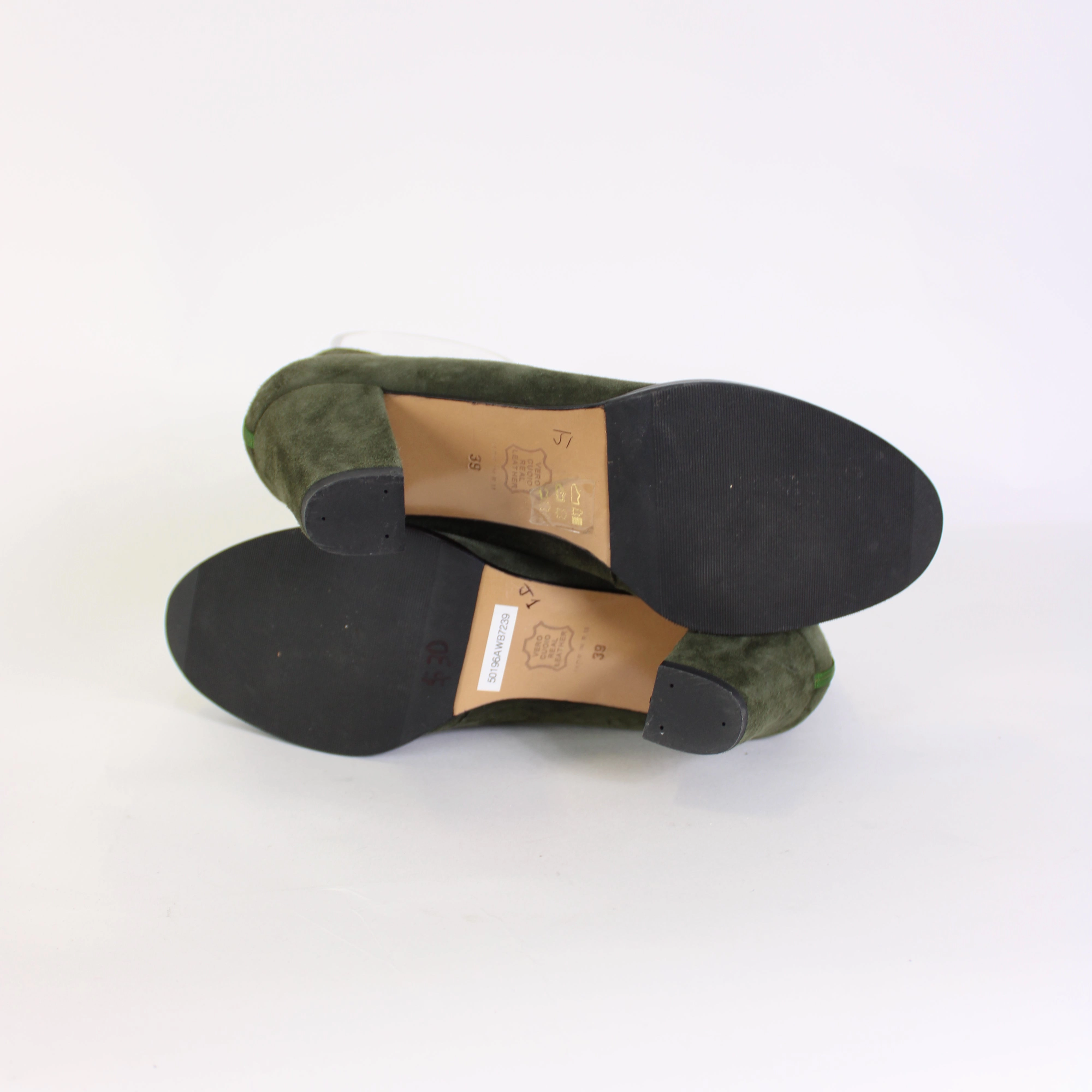 High Heels And Mini Skirts Wall London Green Suede Heels