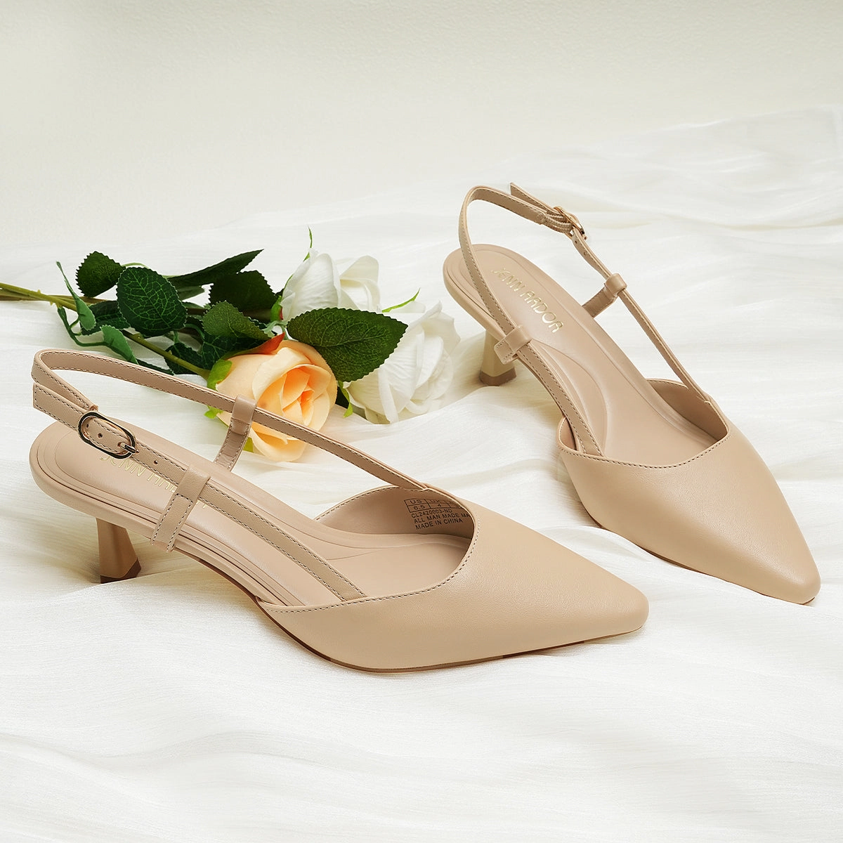Masturbate H JENN ARDOR Slingback Kitten Heels for Women  2.36" Pointed Toe Dress Pumps with Buckle Strap