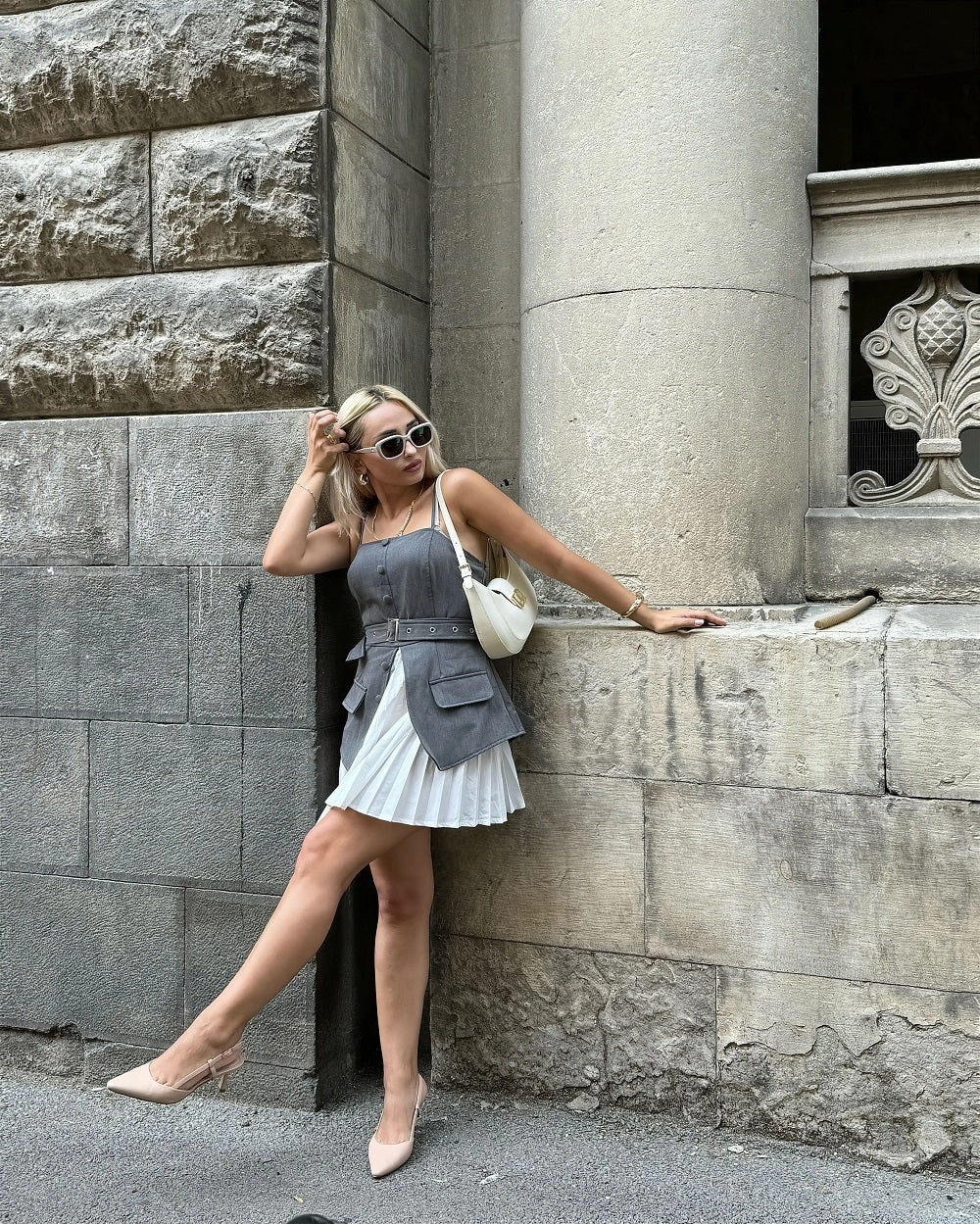 High Heel Shoes Flowers JENN ARDOR Slingback Kitten Heels for Women  2.36" Pointed Toe Dress Pumps with Buckle Strap