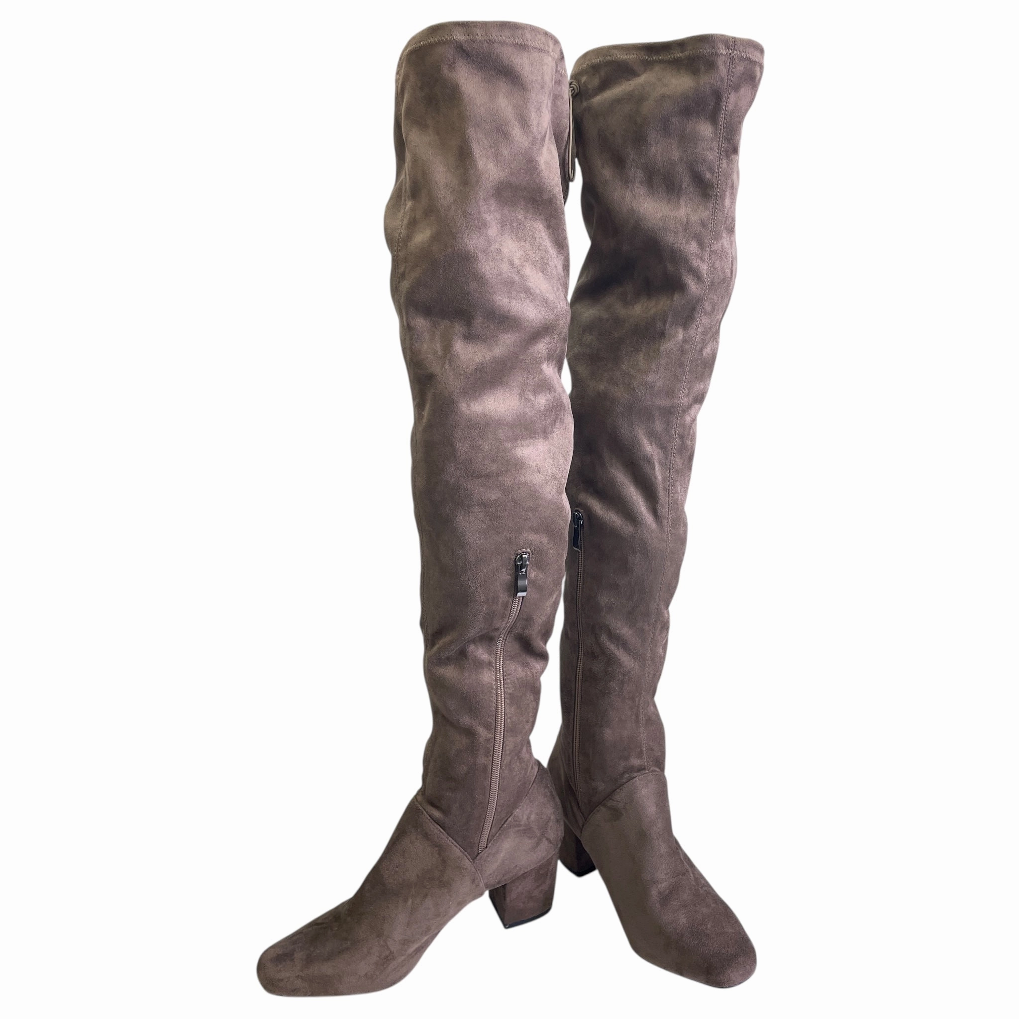 Boots Over-The-Knee Heels By Catherine Malandrino In Brown, Size:9 Impo Boots