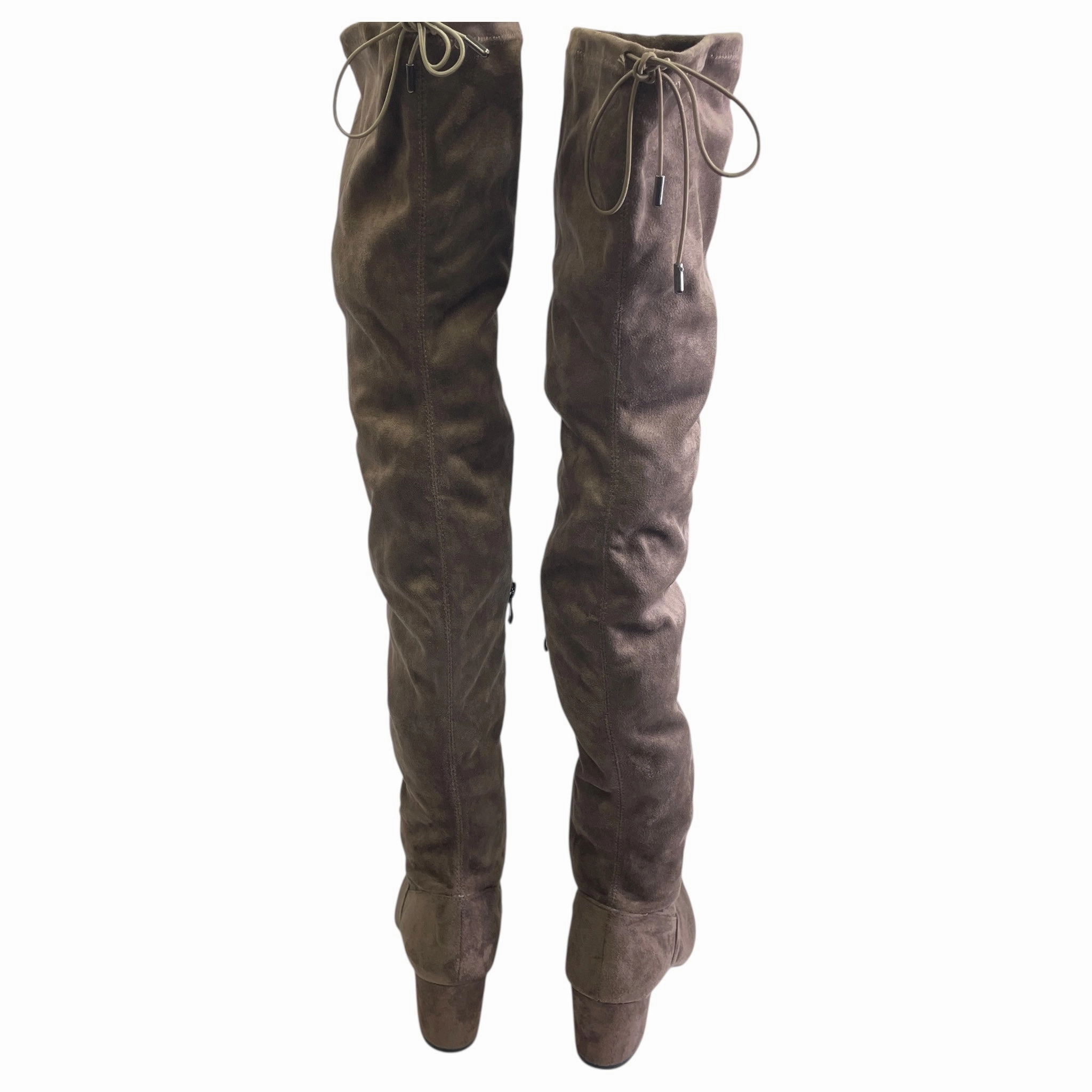 Gator Belly Boots Boots Over-The-Knee Heels By Catherine Malandrino In Brown, Size:9