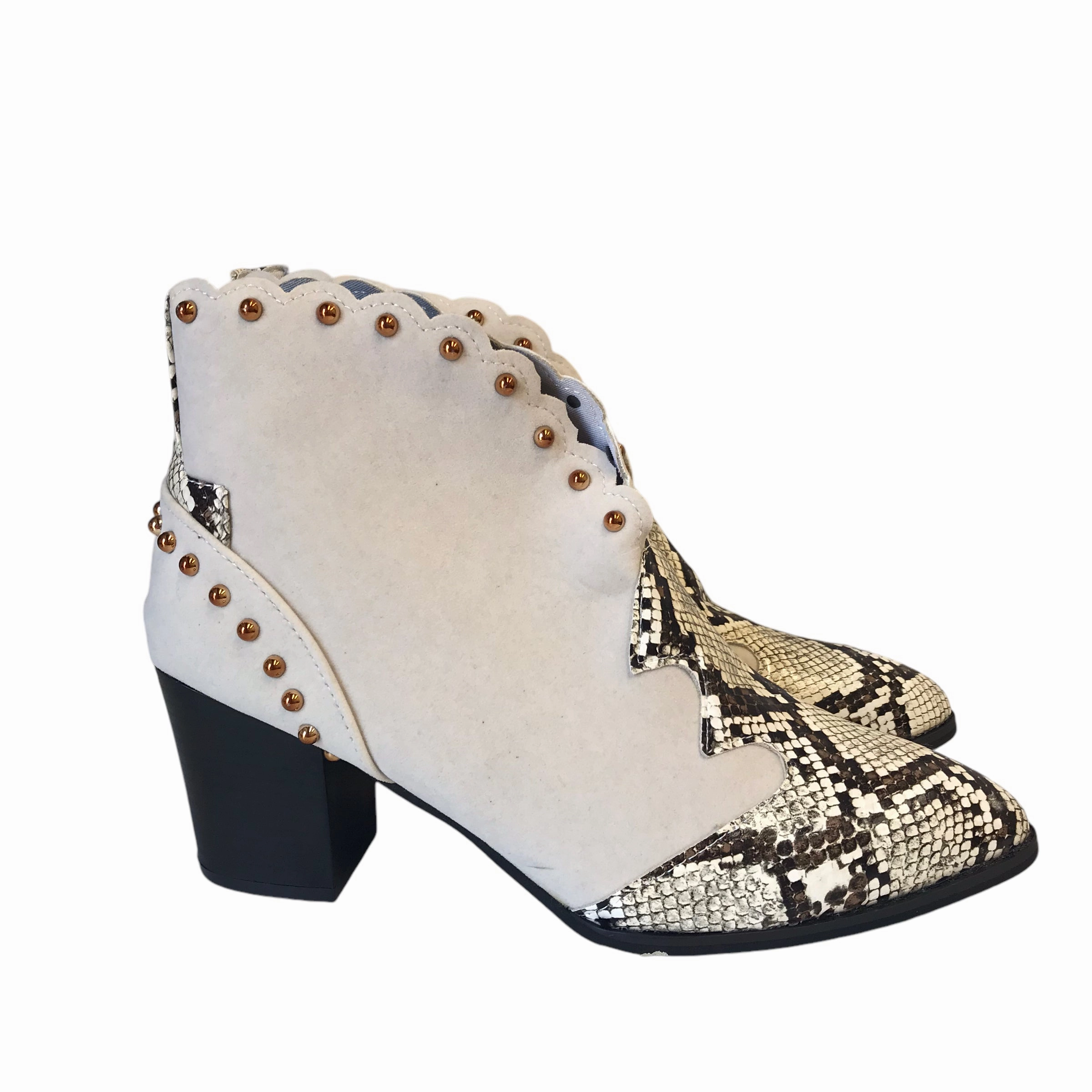 New Sneakers Boots Ankle Heels In Grey, Size:6.5