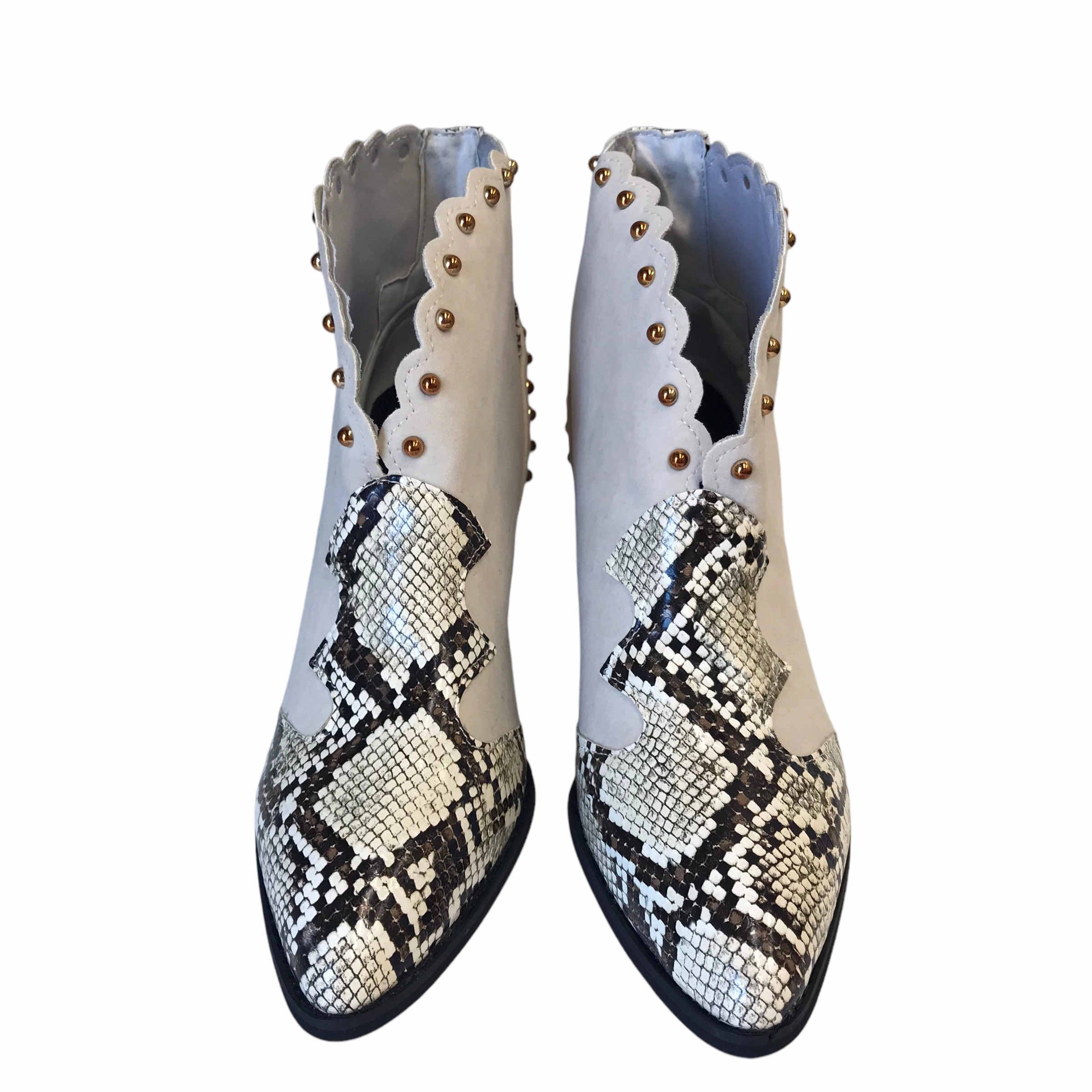 Boots Ankle Heels In Grey, Size:6.5 Cute High Heels Shoes