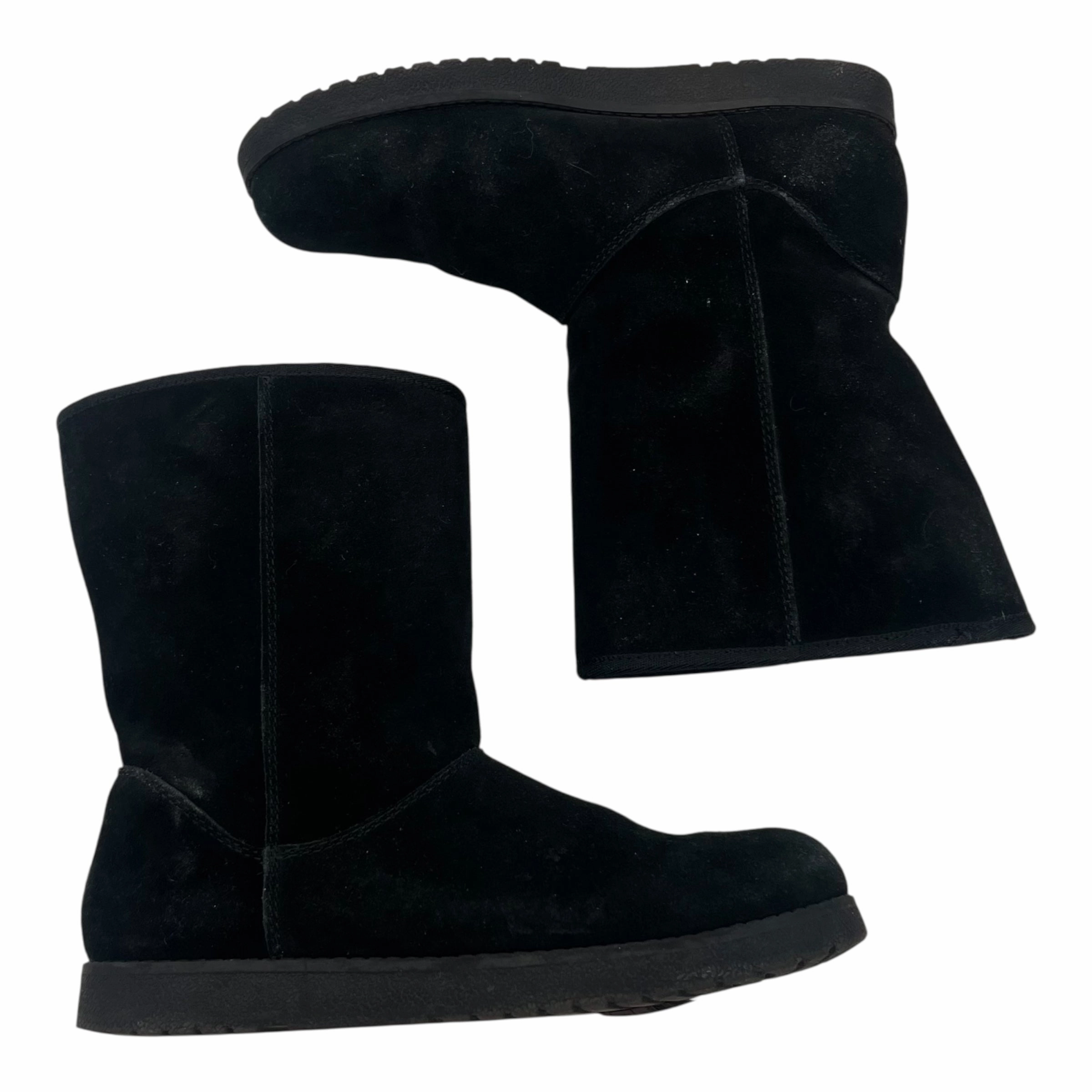 BOOTS MID-CALF FLATS by CLOTHES MENTOR in BLACK, Size:8 Boots Waterproof Winter