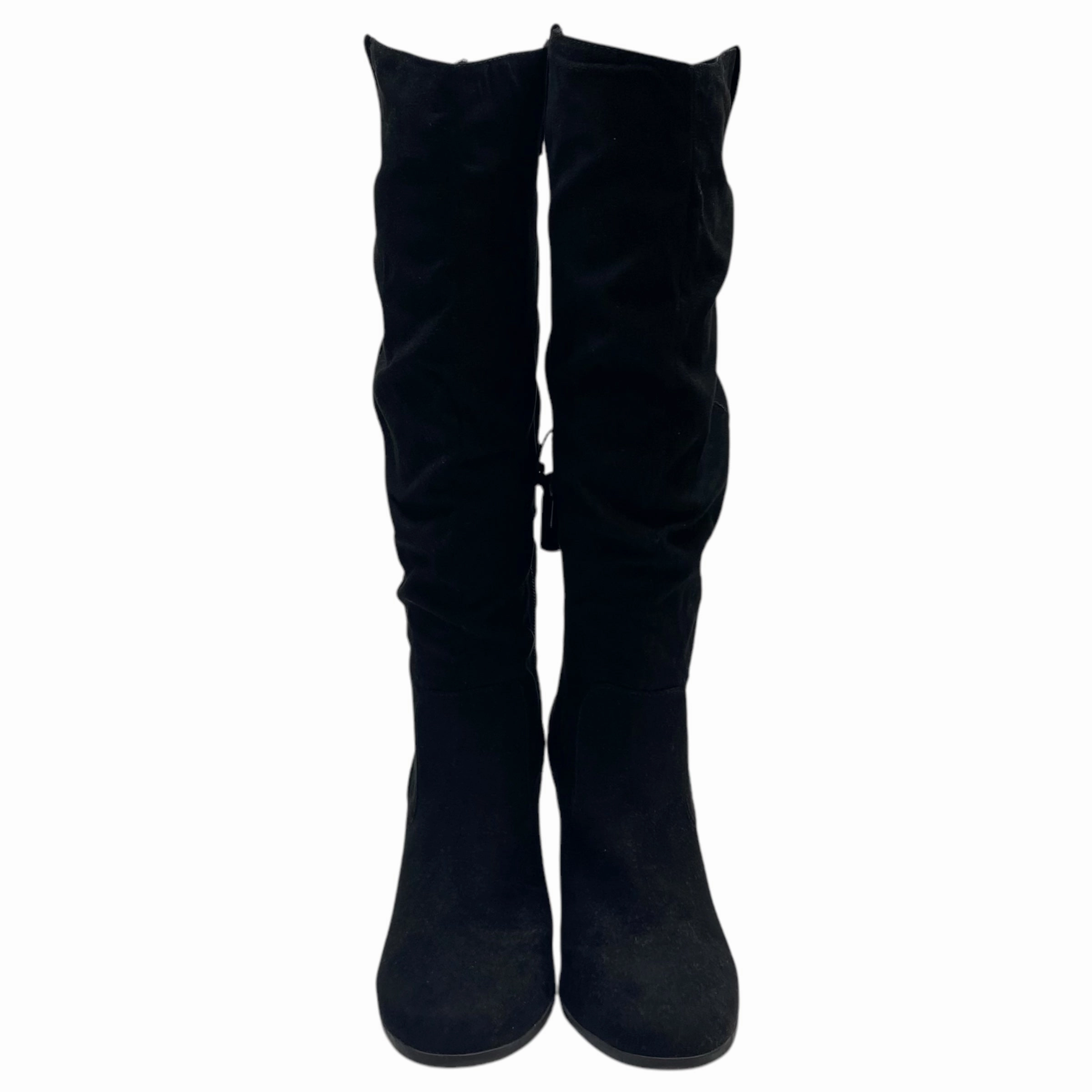 Shaped Like High Heel Boots Mid-calf Heels By Rampage In Black, Size: 6.5