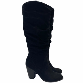 High Heeled Wedge Shoes Boots Mid-calf Heels By Rampage In Black, Size: 6.5