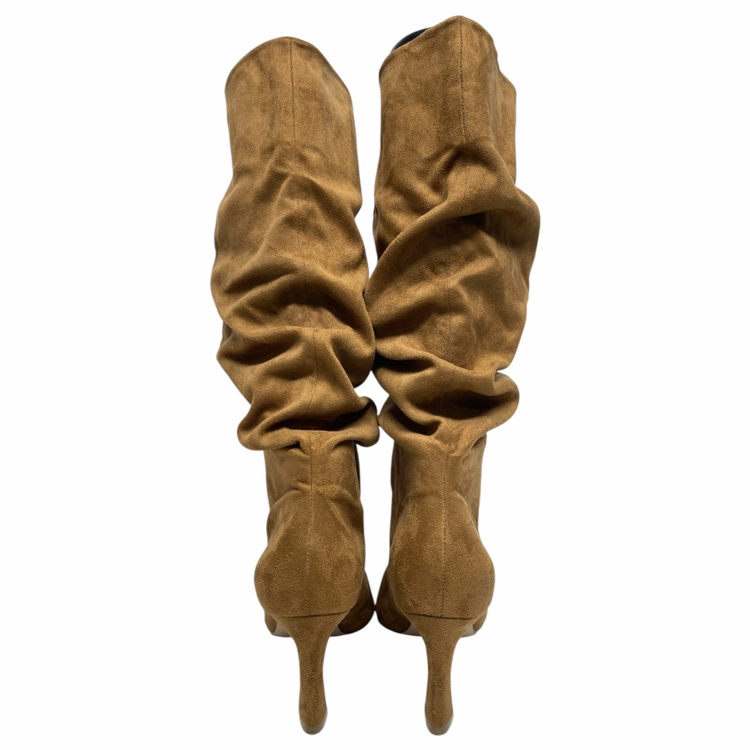 Boots Mid-calf Heels By Shoedazzle In Brown, Size: 9.5 Type Of Heels