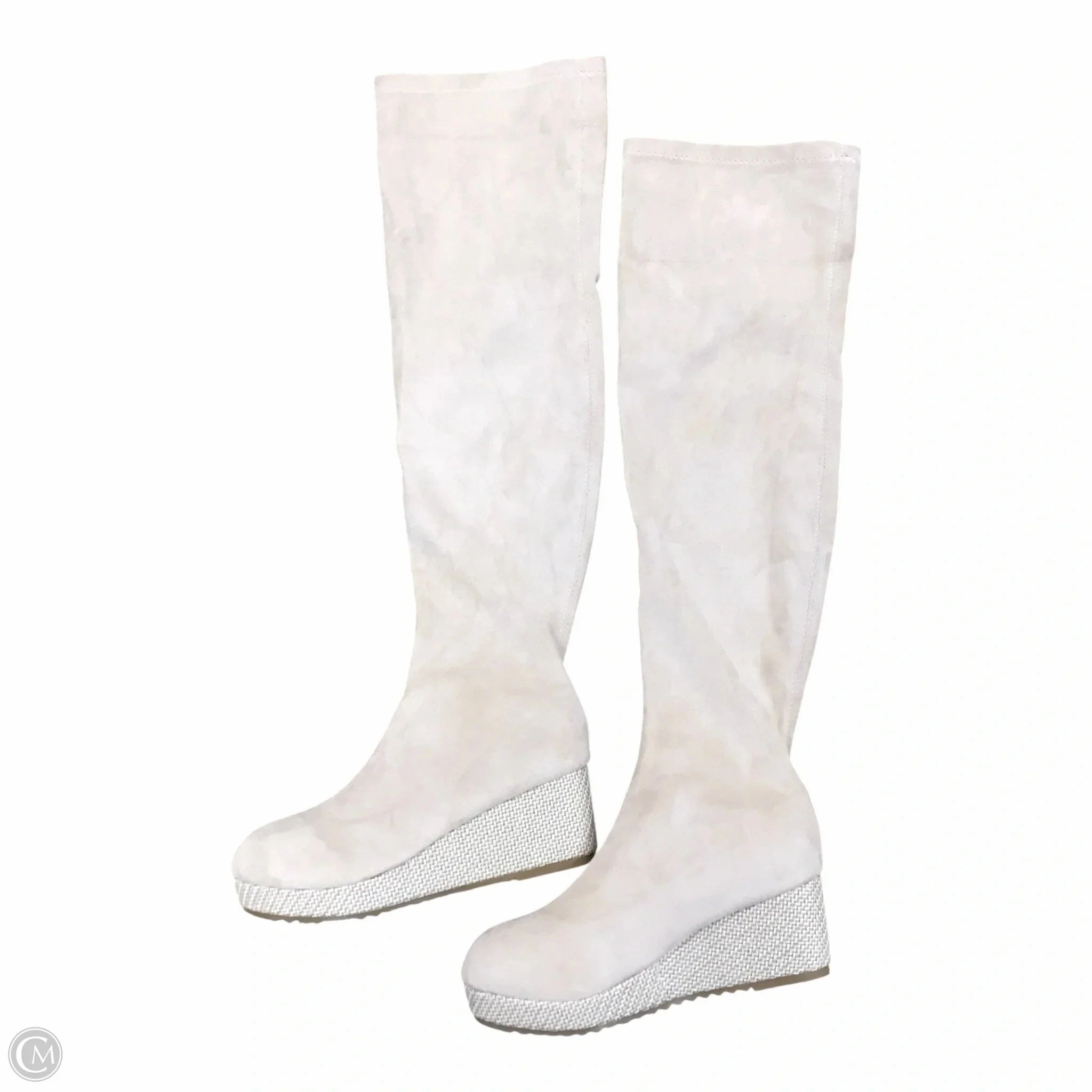 Boots Over-the-knee Heels By Clothes Mentor In Cream, Size: 9.5 Moccasin Boots