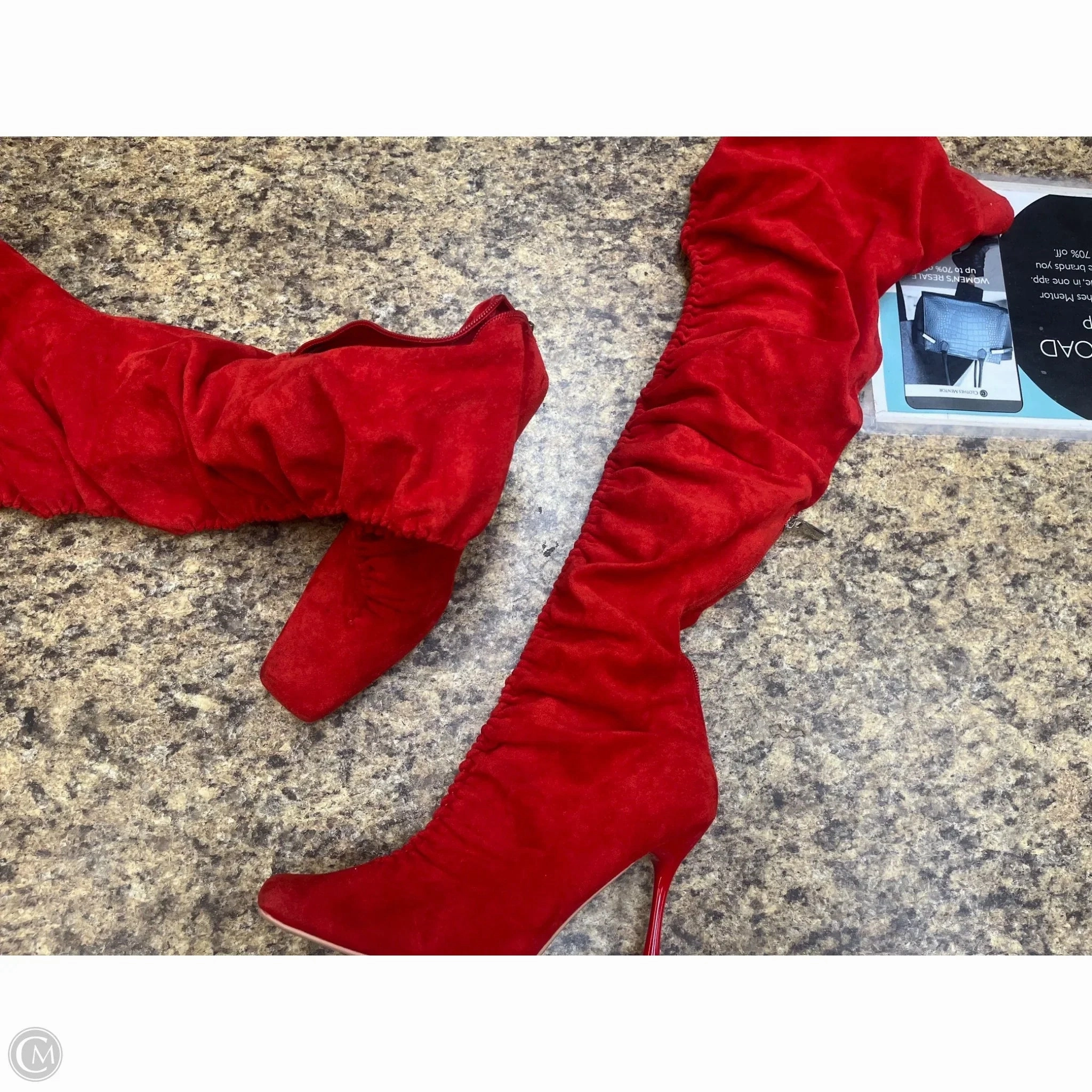 Boots Over-the-knee Heels By Clothes Mentor In Red, Size: 8 Helms Boots