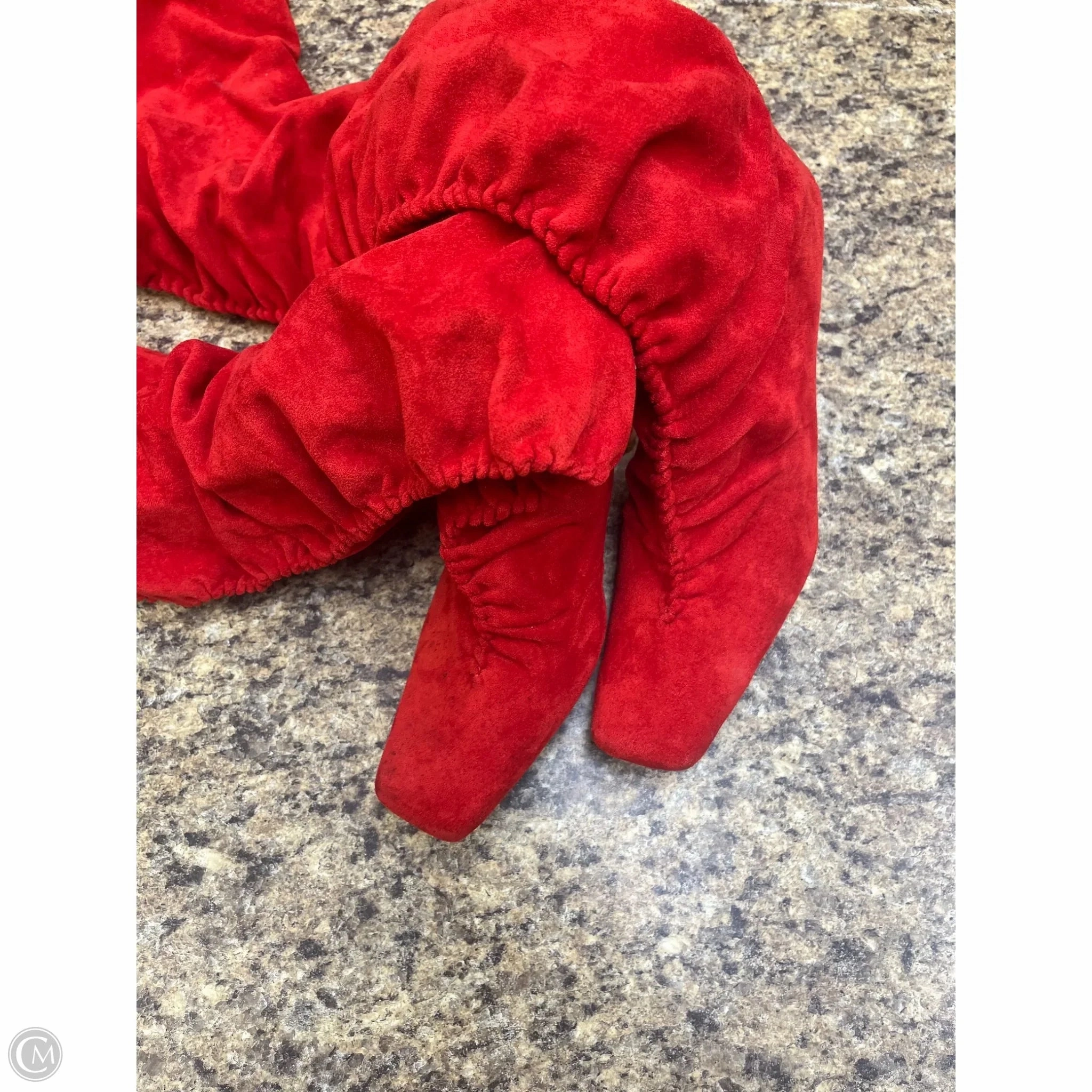 Boots Over-the-knee Heels By Clothes Mentor In Red, Size: 8 Mechanic Boots