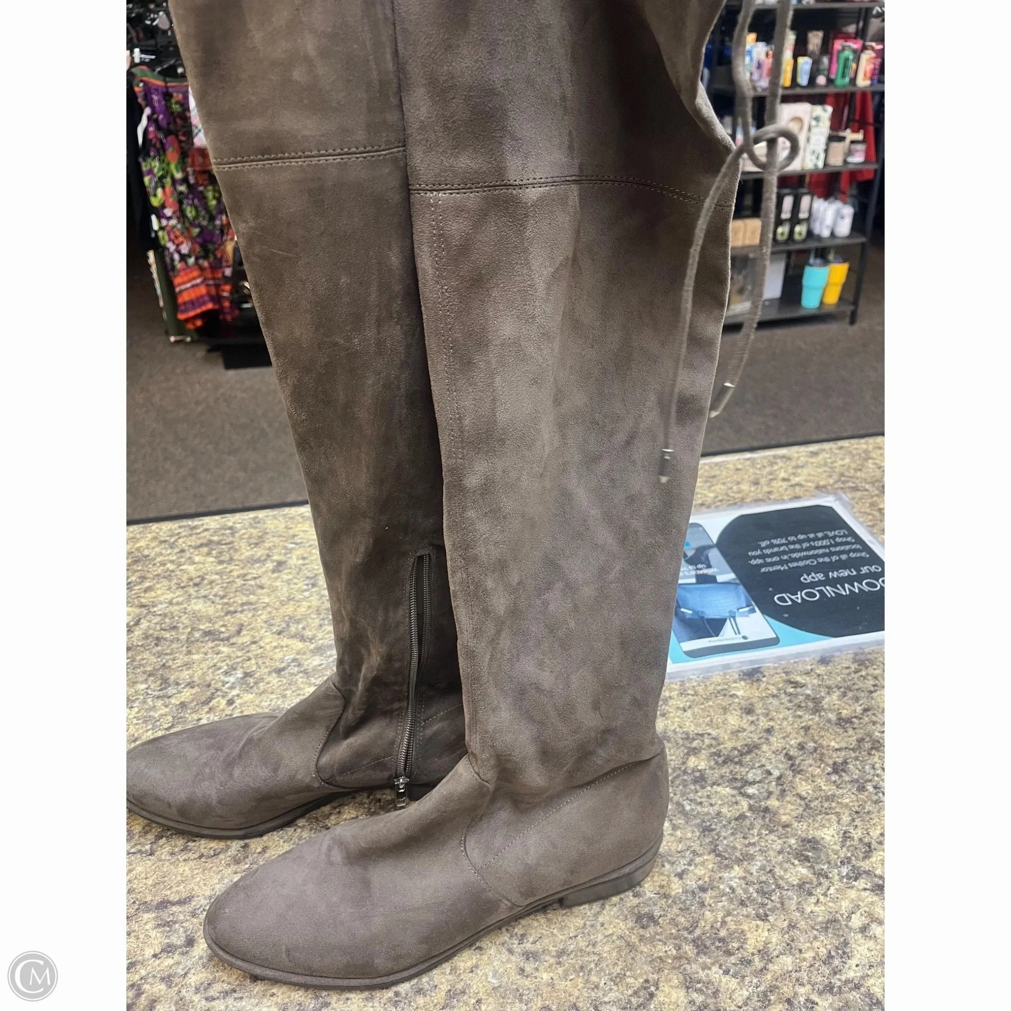 Boots Over-the-knee Heels By Marc Fisher In Taupe, Size: 11 Academy Sports Snake Boots