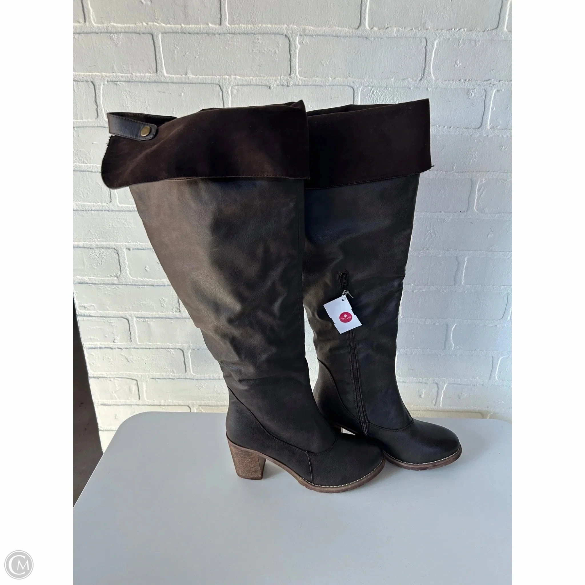 Dress Knee Boots Boots Over-the-knee Heels By Muk Luks In Bronze, Size: 9