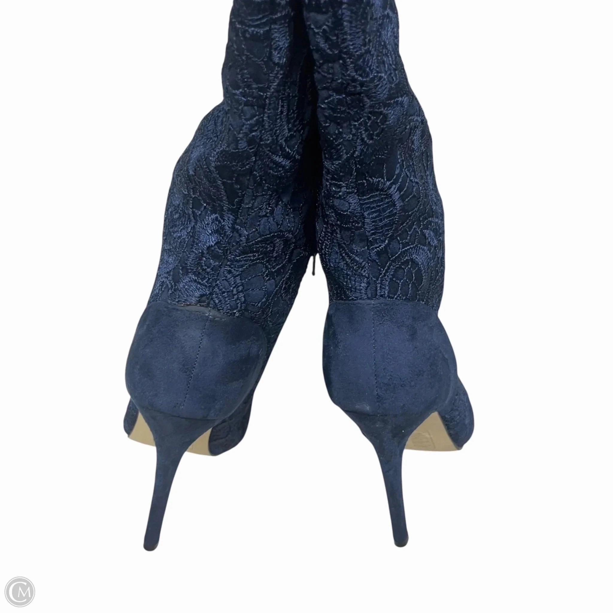 Boots Over-the-knee Heels By Shoedazzle In Blue, Size: 11 Short Cowgirl Boots