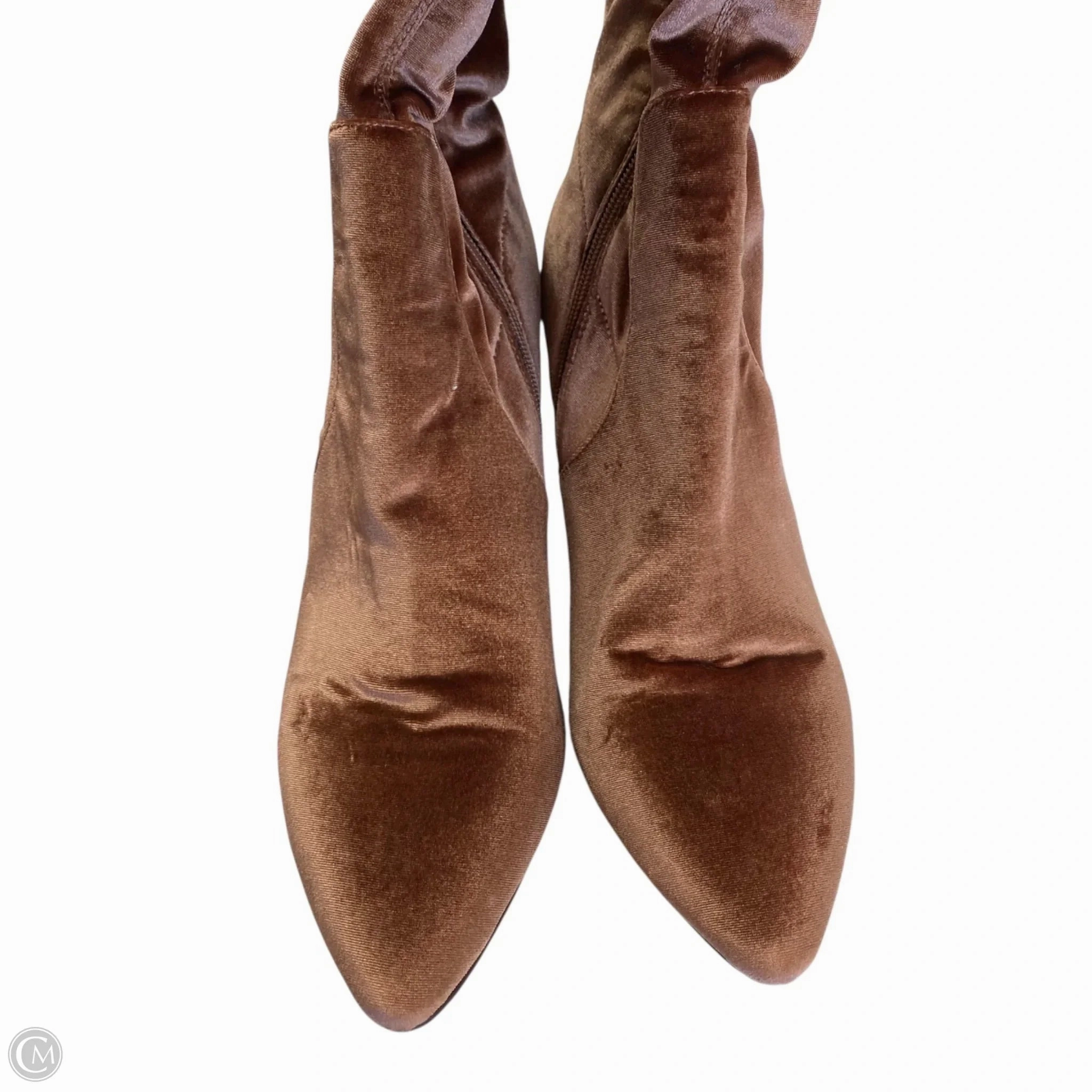 Snip Toe Cowboy Boots Boots Over-the-knee Heels By Smash Shoes In Bronze, Size: 10