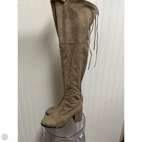Boots Over-the-knee Heels By Steve Madden In Taupe, Size: 12 Chunky Heel Boots