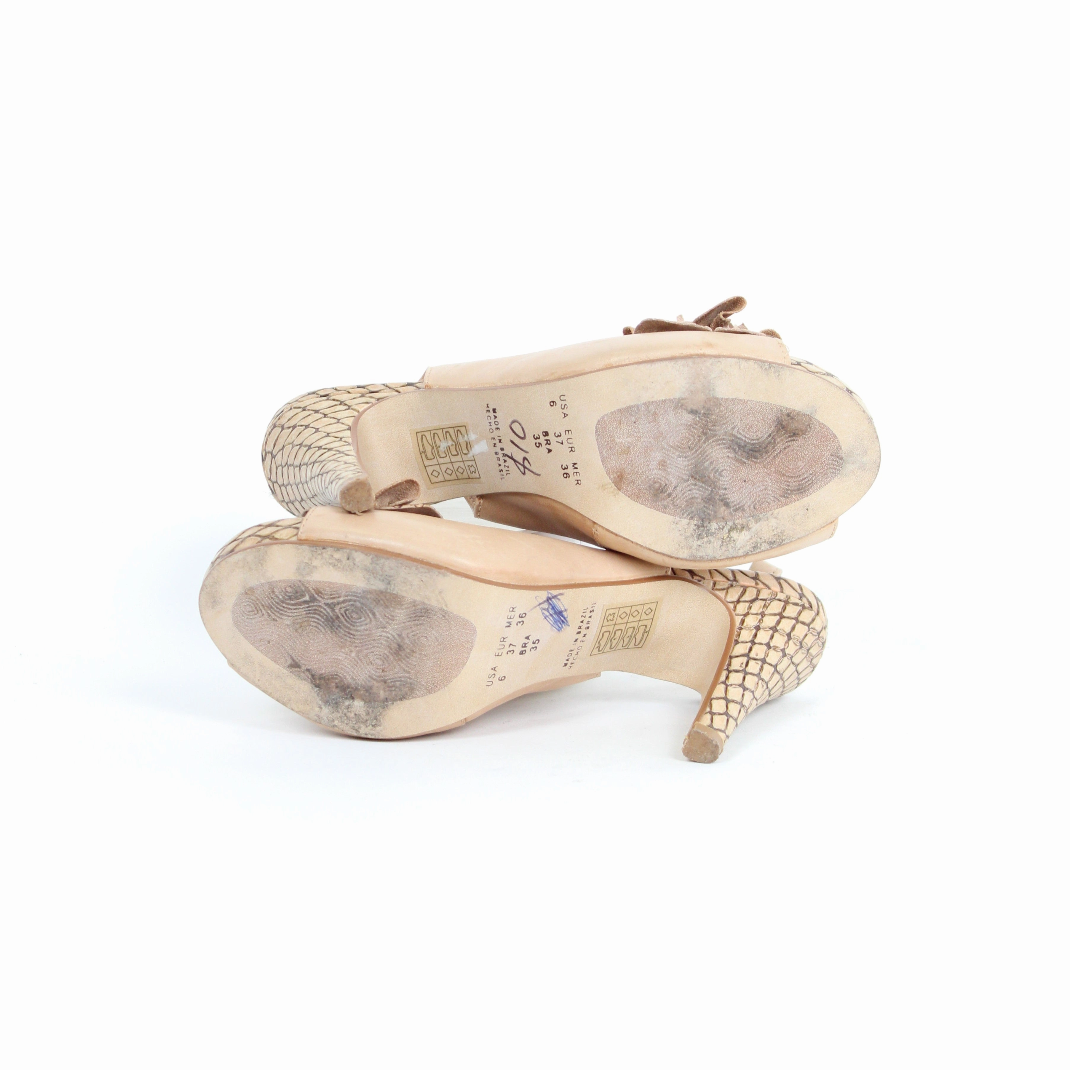 Brazilio Beige Slingback Heels High Heel Rain Boots