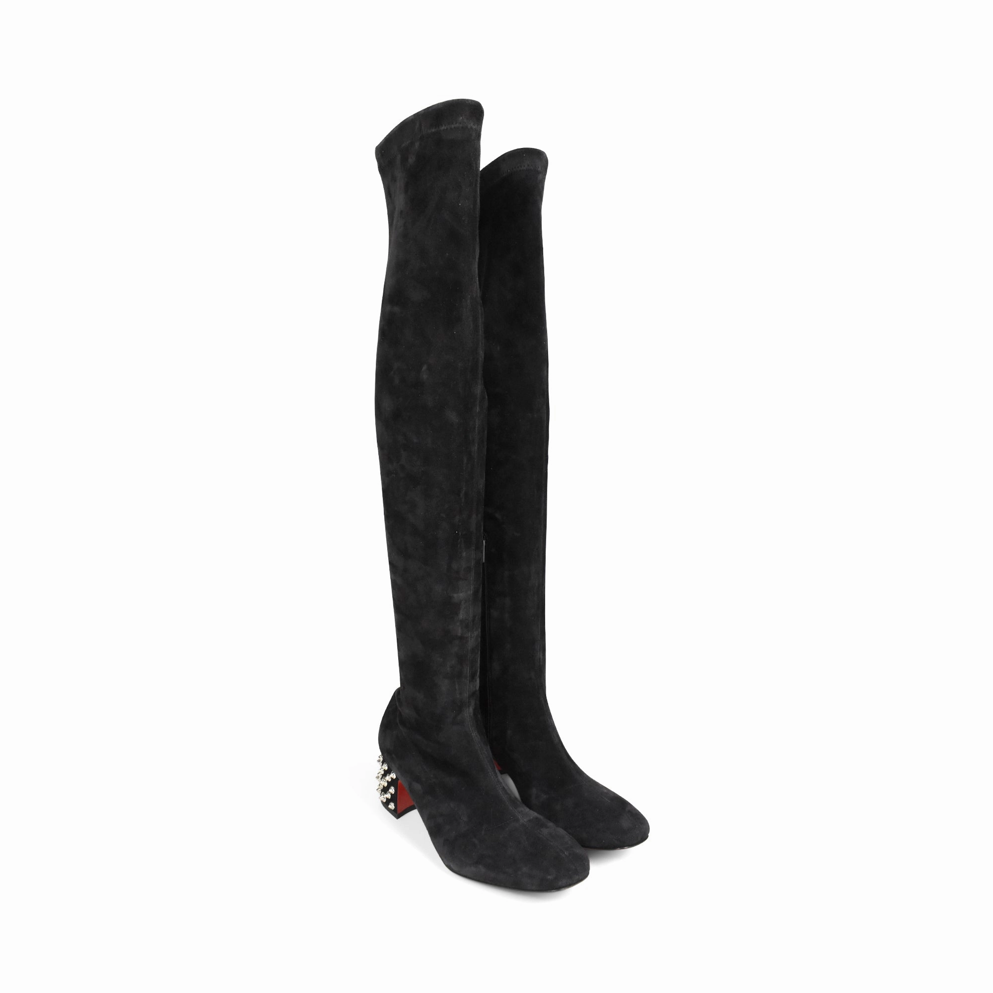 Cream Knee Boots Christian Louboutin 'Donna Spike' Boots - Women's 35