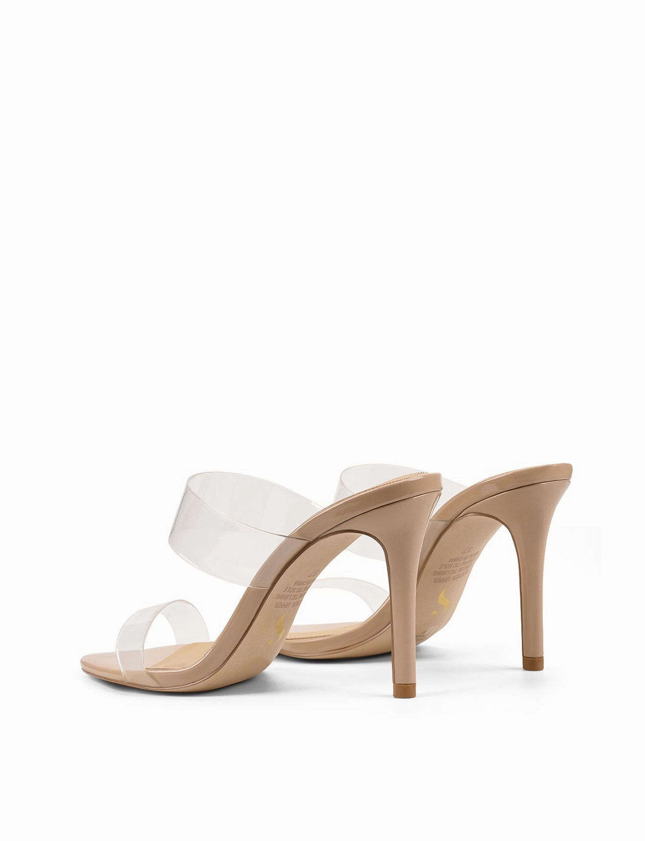 Brooklyn Stiletto Mules - Seashell Pat Lther & Vinylite Dress Shoes High Heel