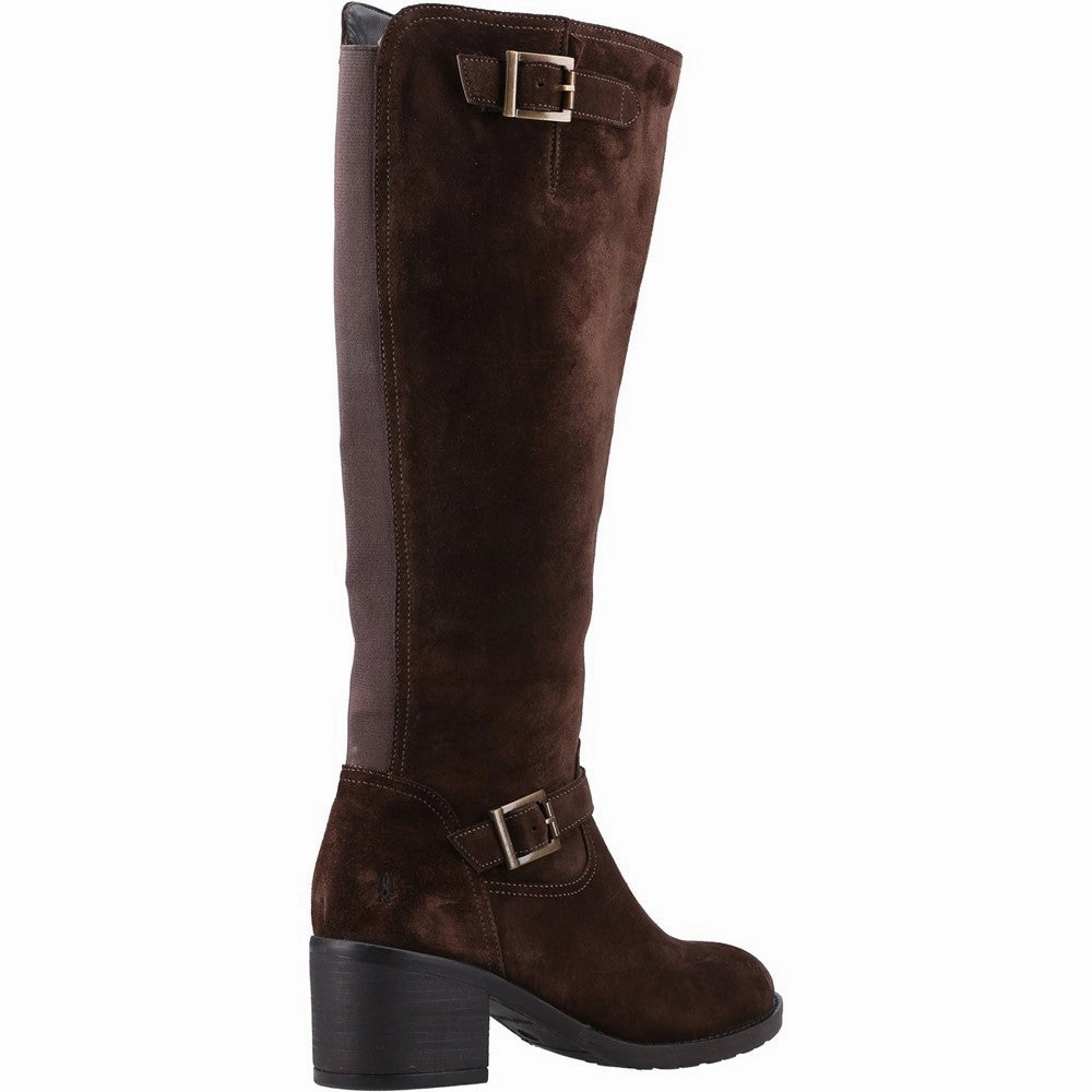 Brown Heidi Calf Boots Leather Knee High Low Heel