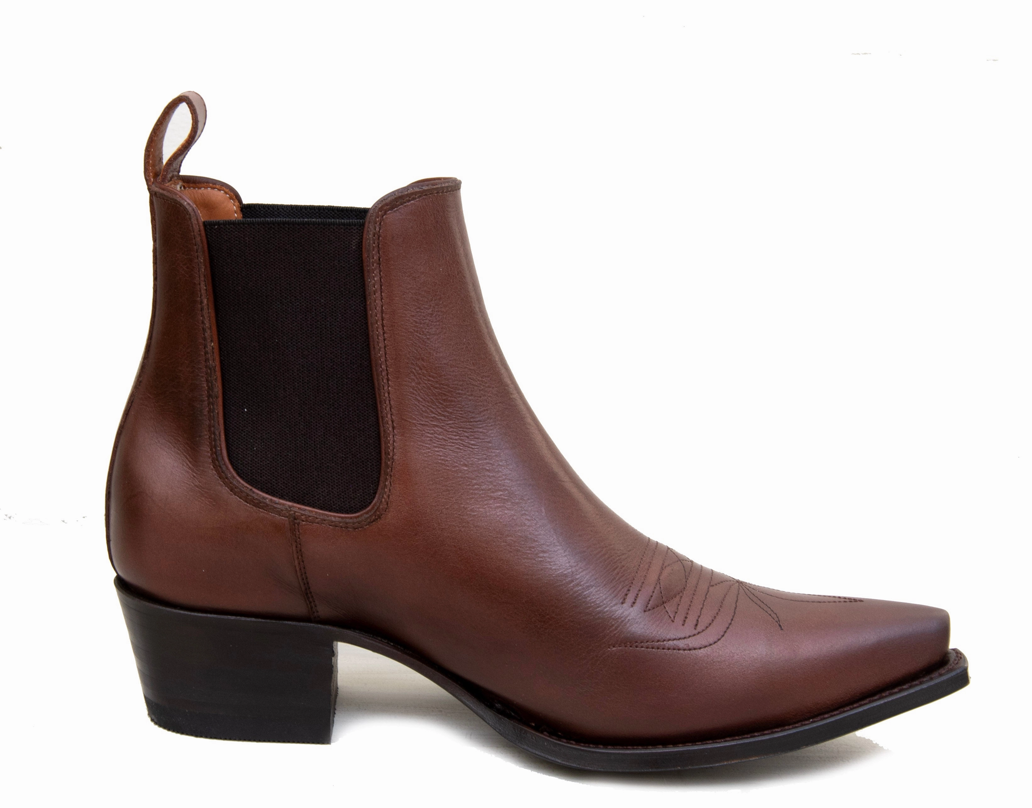 Ankle Boots With Cut Out Sides Brown Leather Ankle Boots