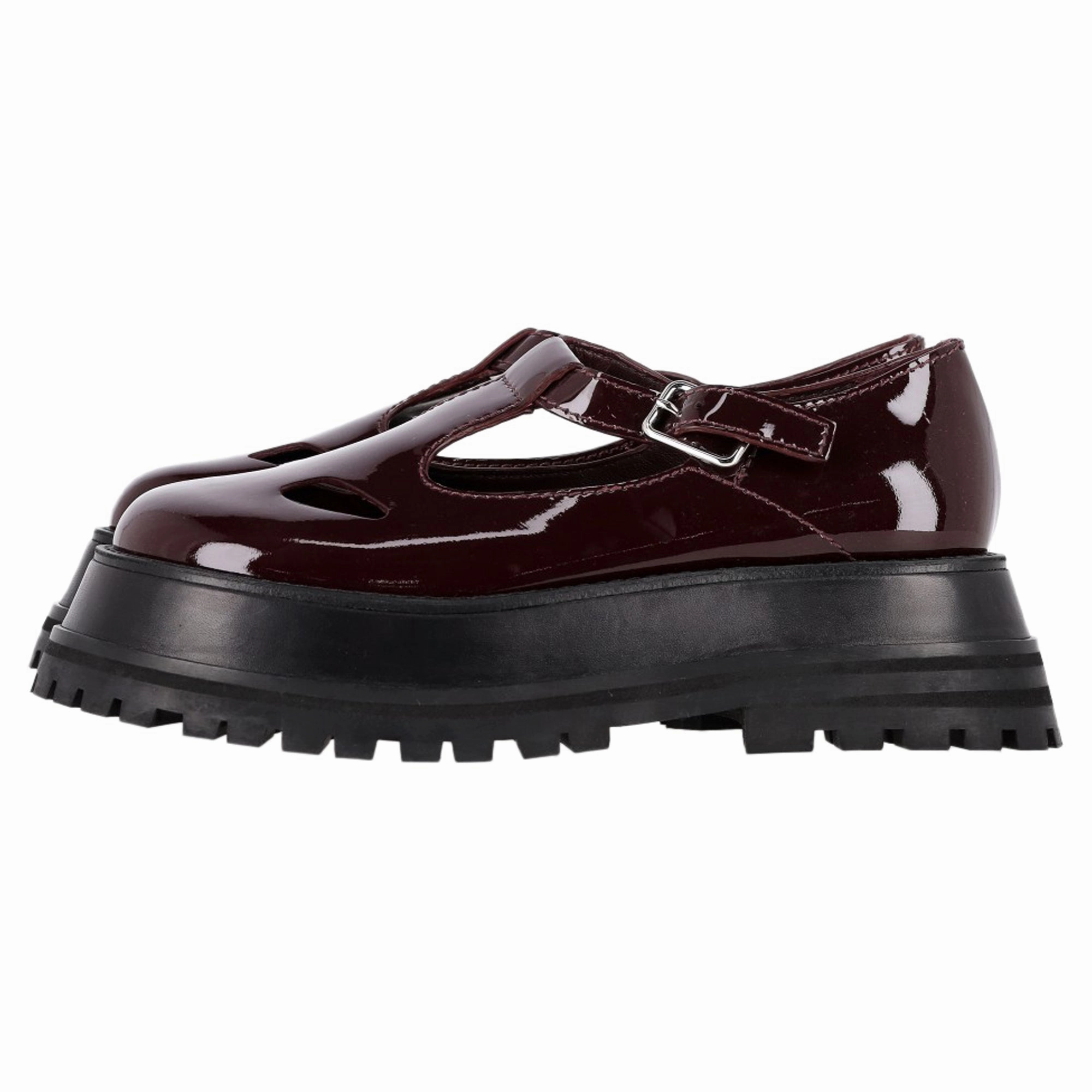 Burberry Aldwych Mary Jane Loafers in Burgundy Patent Leather Tassel Loafers And Jeans