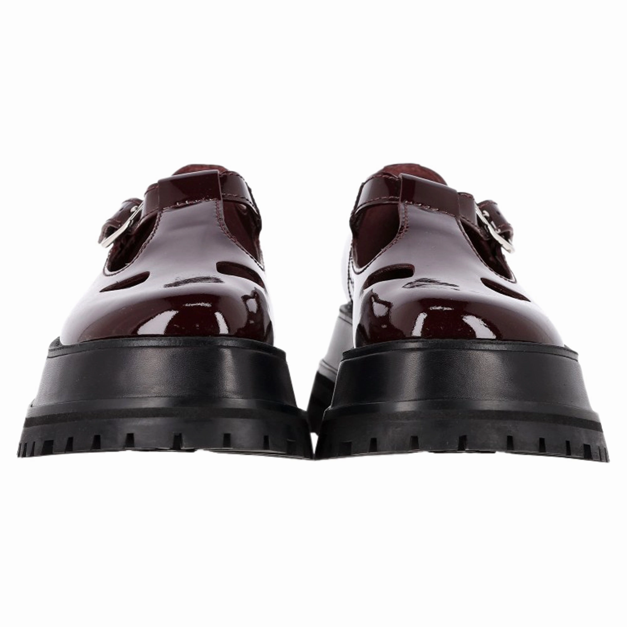 Steve Madden Shoes Loafers Burberry Aldwych Mary Jane Loafers in Burgundy Patent Leather