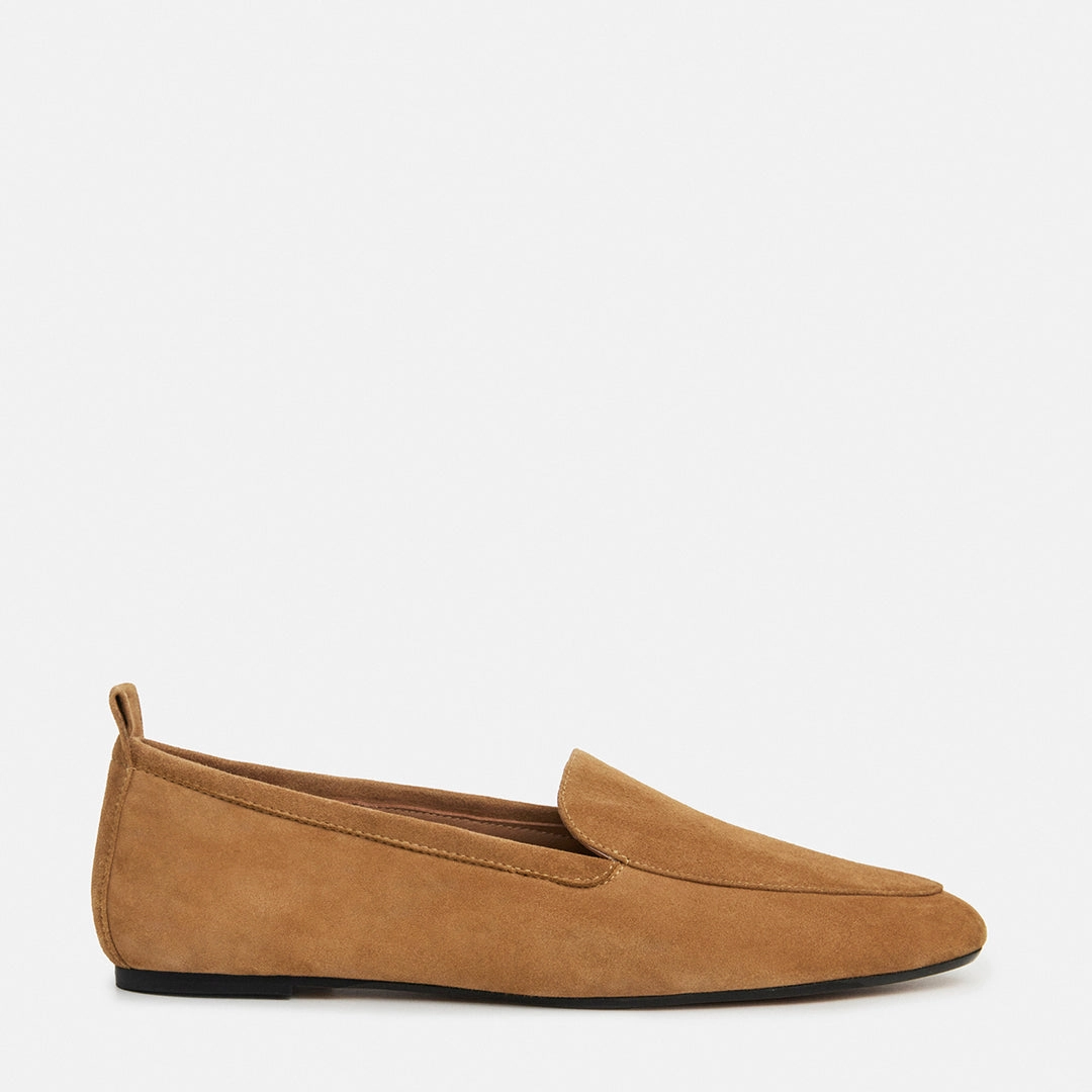Cajsa Suede Cognac Loafers Mary Jane