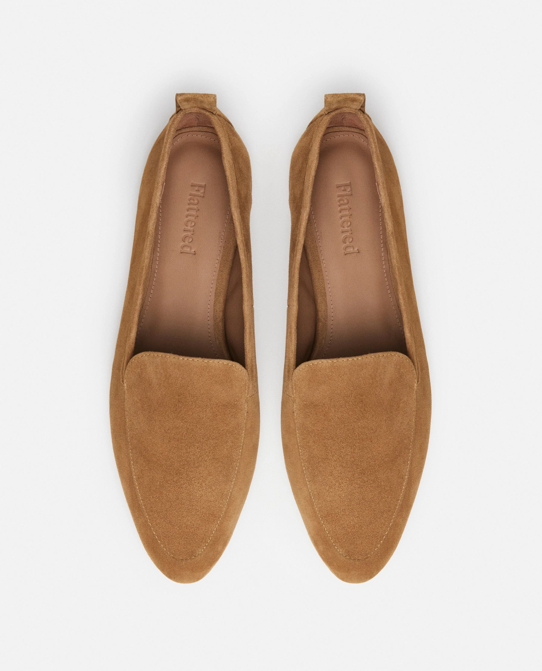 Cajsa Suede Cognac Loafers Faux Fur