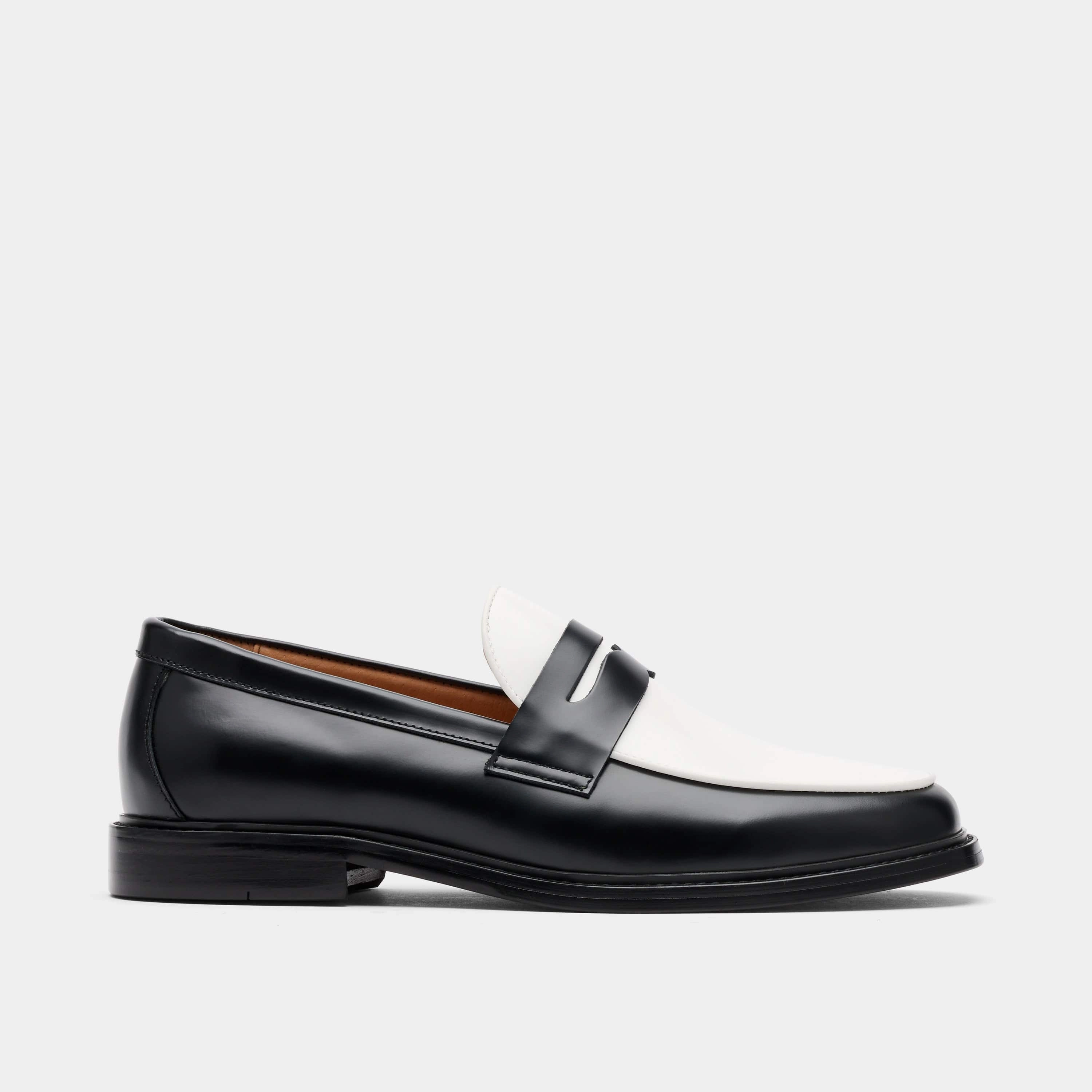 Gucci Rubber Loafers Calum Black/White Calf Leather Penny Loafers