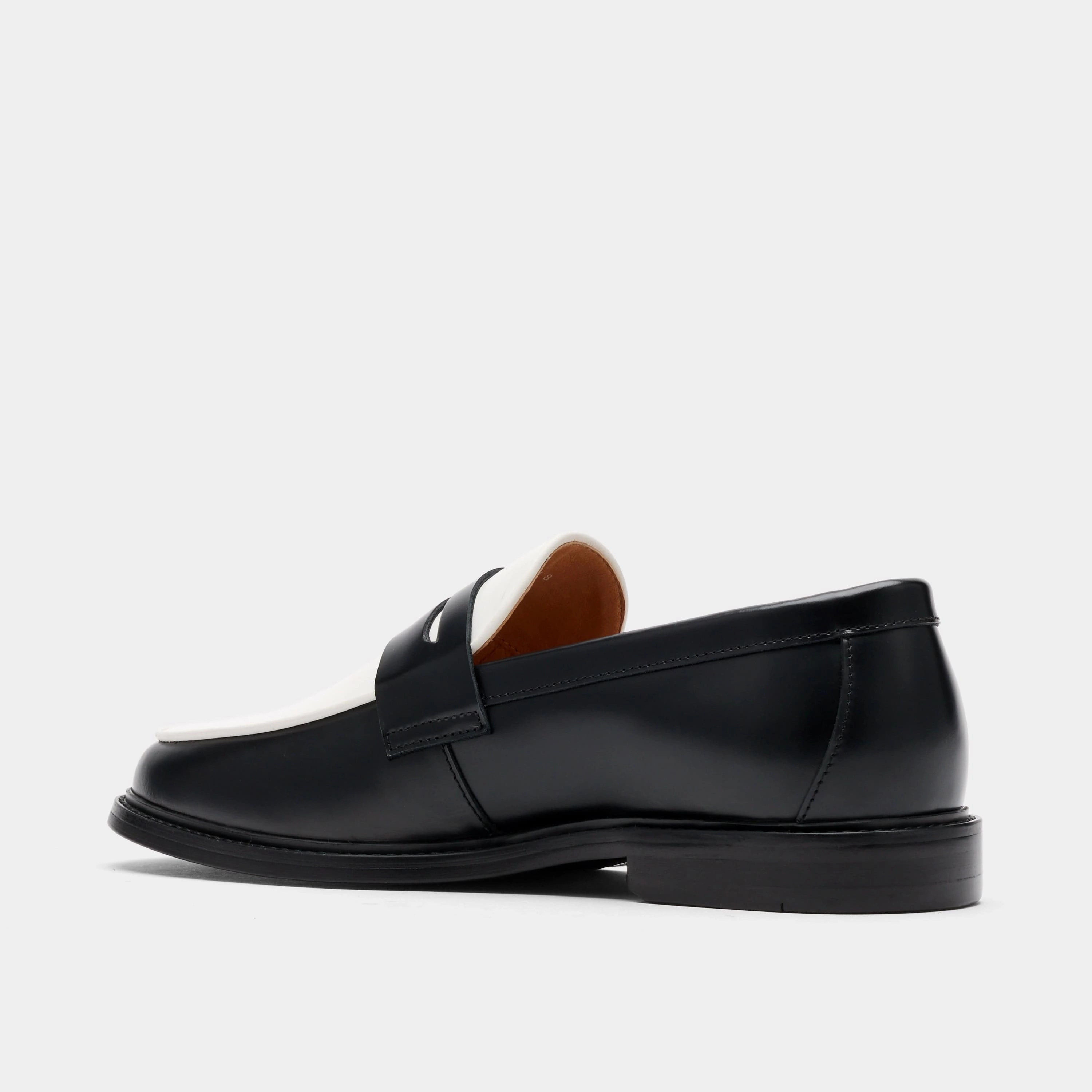 Loafers With Formals Calum Black/White Calf Leather Penny Loafers