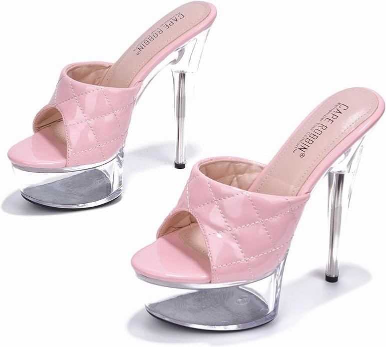 Shein High Heels Cape Robbin Women's Hainey Clear Slip-On Platform Heels