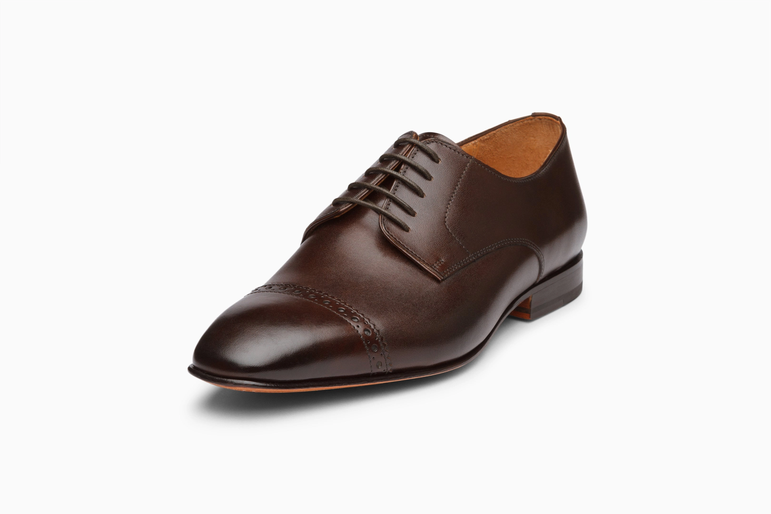 Wide Toe Box Derby Shoes Captoe Derby - Dark Brown