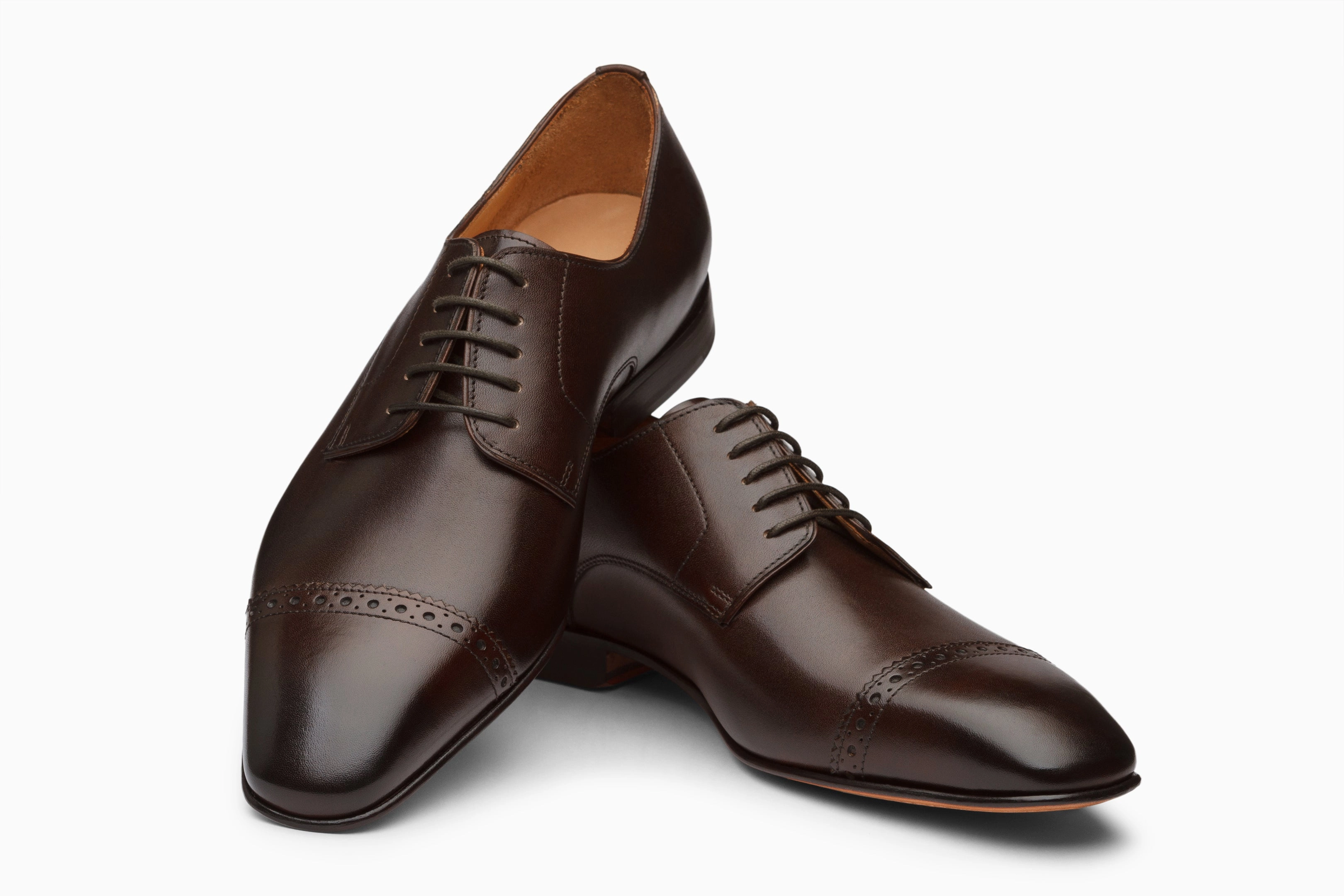 Derby Shoes With Suit Captoe Derby - Dark Brown