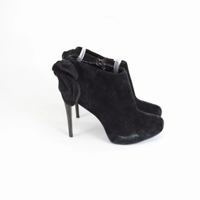 Peep Toe High Heels Carlos Santana Black Suede Platform Heels
