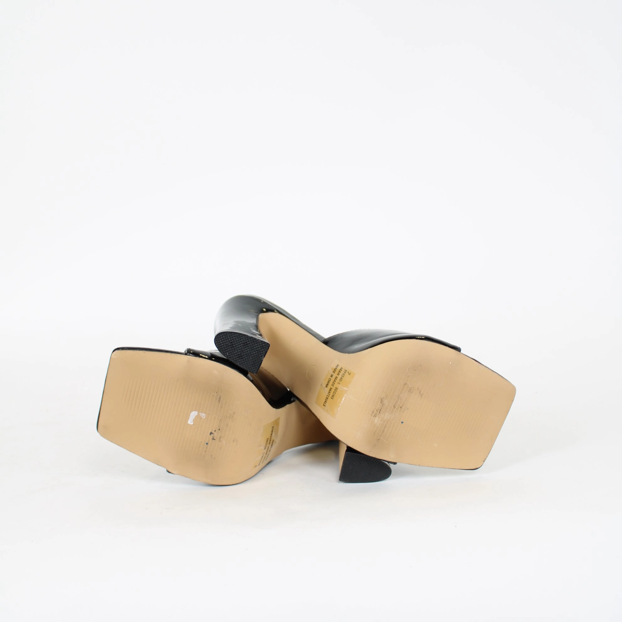 Lemonade Black Open Toe Heels Colored Shoes