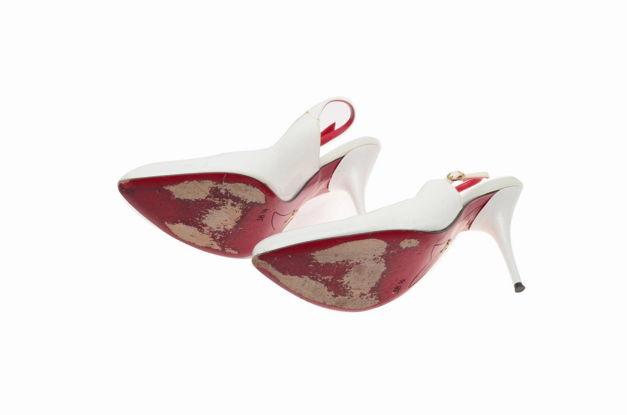 High Heel Wedding Shoes Cesare Paciotti - White Sling Back Heels - IT 38 1/2