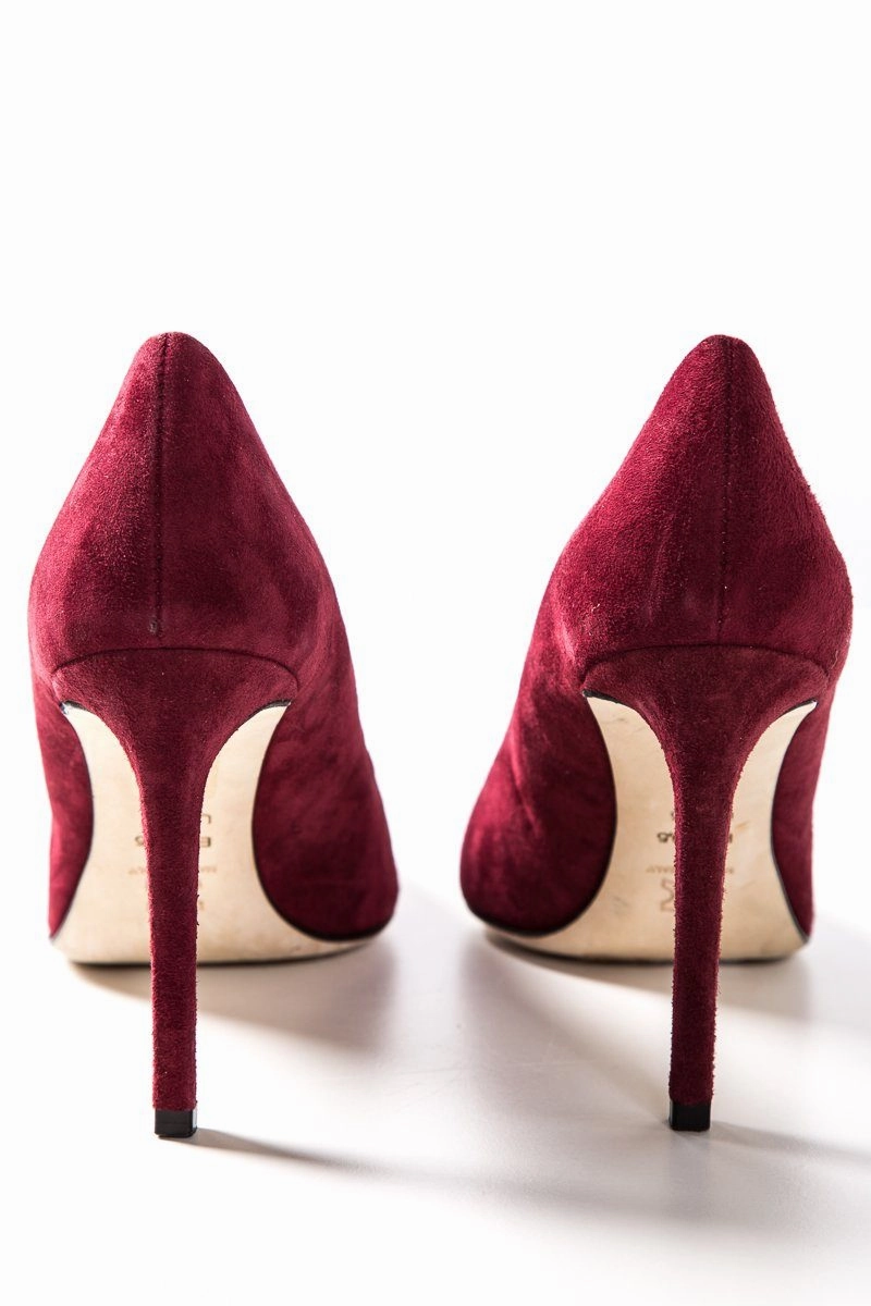 High Heel Ornaments Charles David Maroon Suede Pointed Toe Heels SZ 8.5 sale